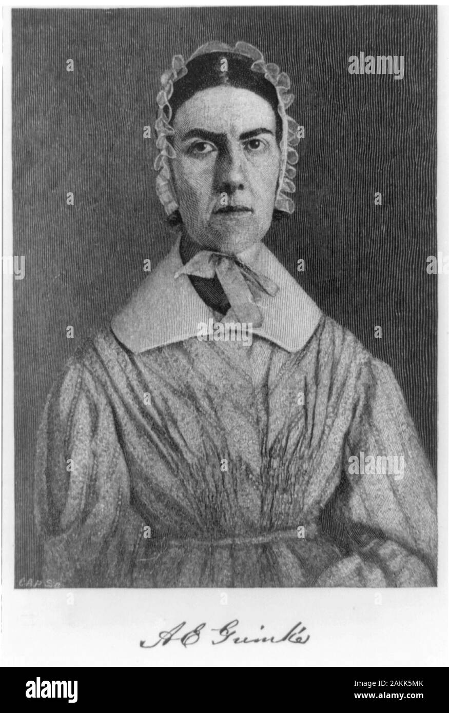 Angelina Grimké, Angelina Emily Grimké Weld (1805 – 1879) American political activist, women's rights advocate, and supporter of the women's suffrage movement. Stock Photo