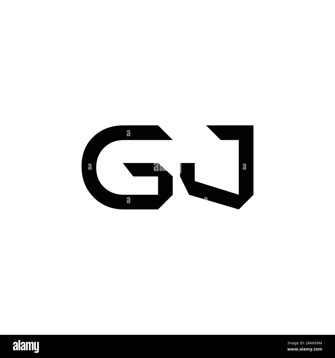 Initial GJ Letter Linked Logo. GJ letter Type Logo Design vector Template. Abstract Letter GJ logo Design Stock Vector