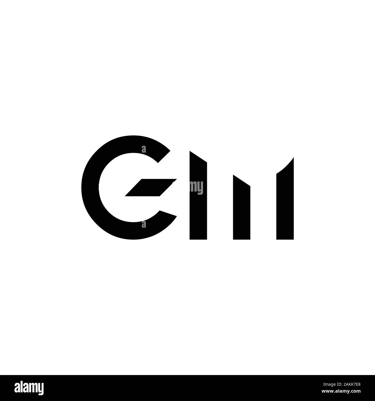 Gm logo with circle rounded negative space design Vector Image