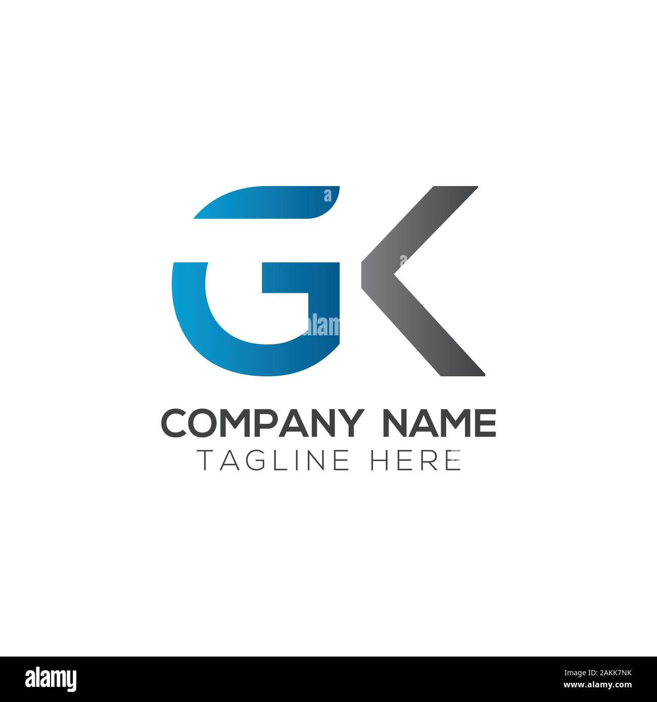 Initial GK Letter Linked Logo. GK letter Type Logo Design vector Template. Abstract Letter GK logo Design Stock Vector