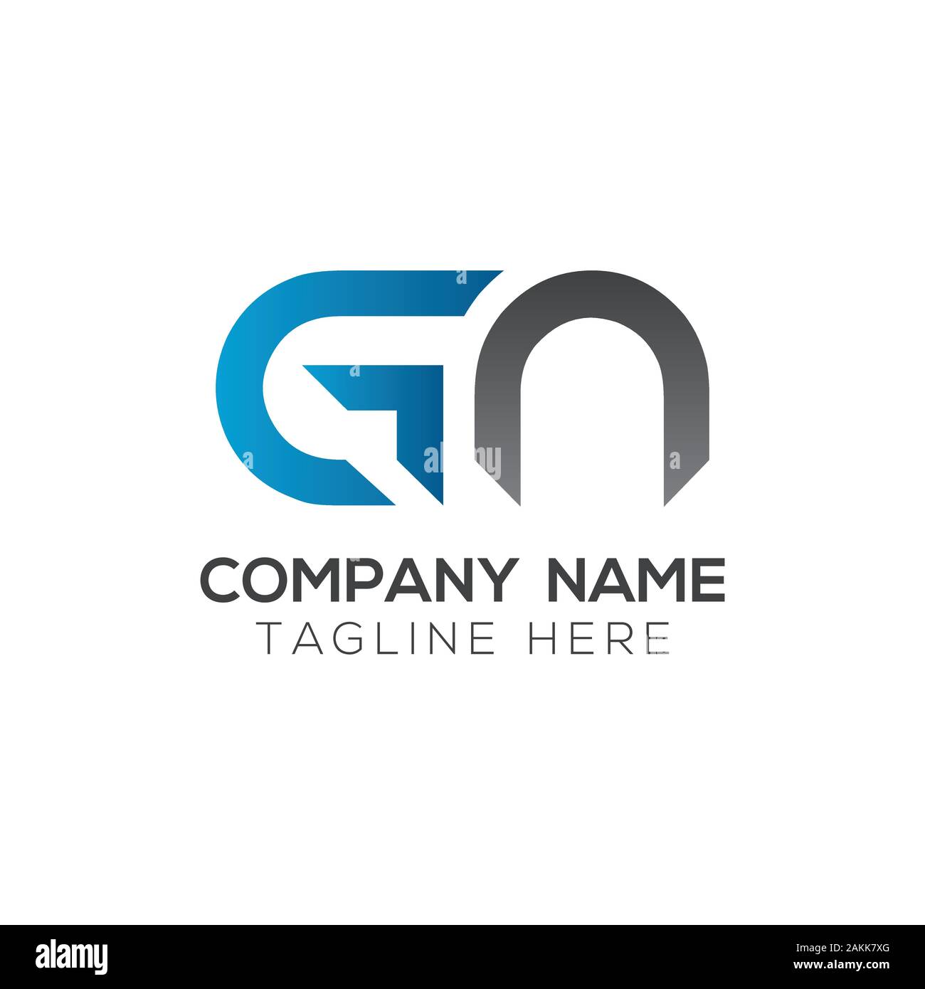Initial Letter GN Logo Template Design:: tasmeemME.com