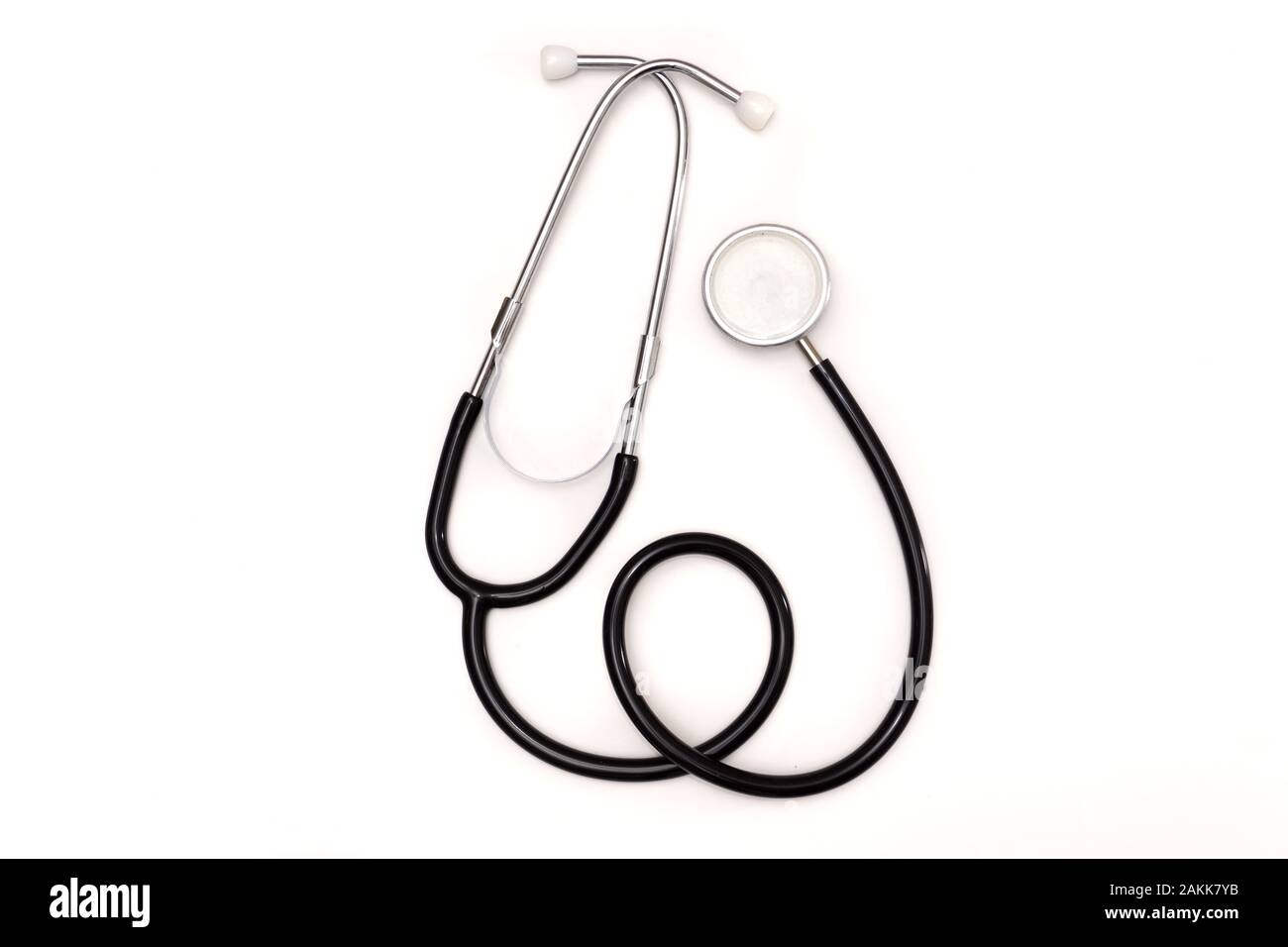stethoscope in black color on a white background Stock Photo Alamy