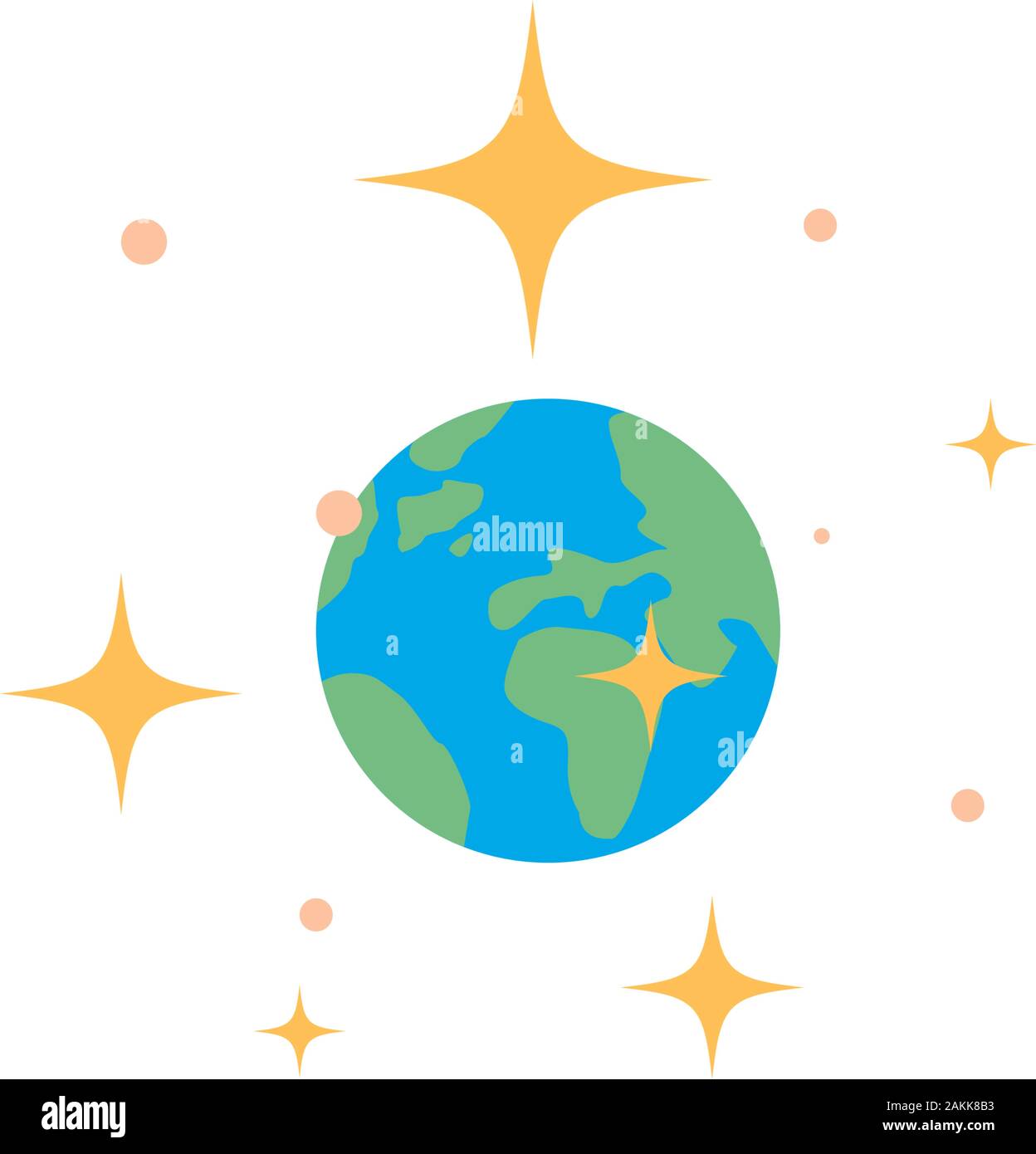 space earth planet flat style icon vector illustration design Stock ...
