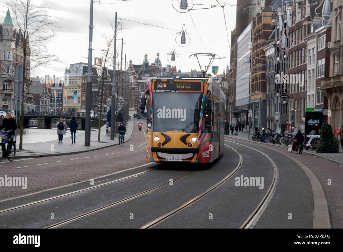 Tram 14 Theme Tram Tele2 At Amsterdam The Netherlands 2020 Stock Photo -  Alamy