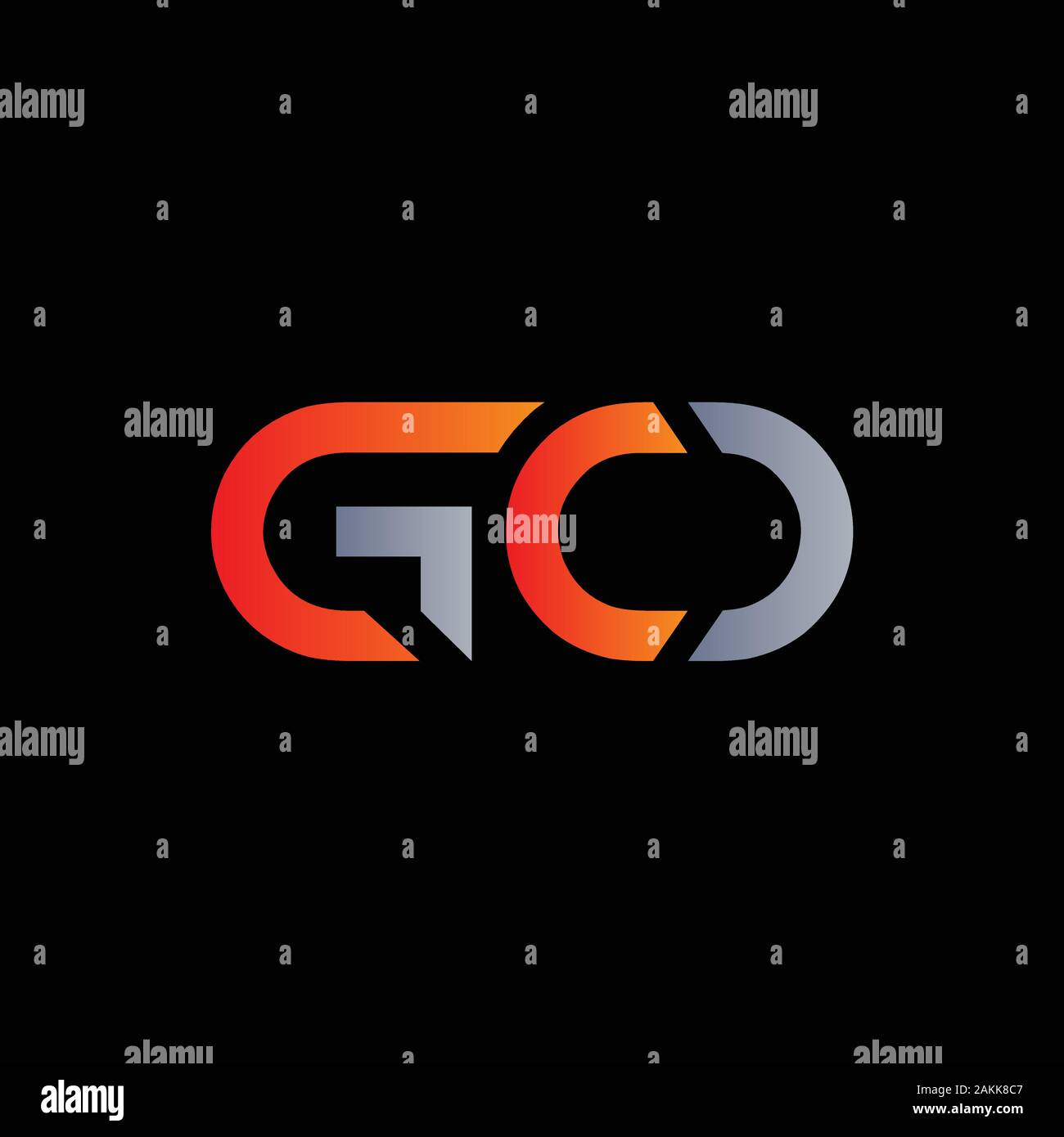 Initial GO Letter Linked Logo. GO letter Type Logo Design vector ...