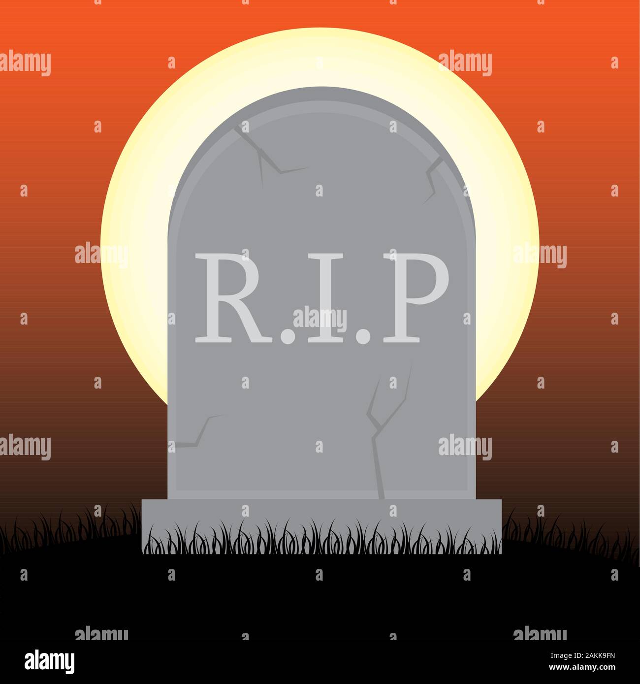 Isolated tombstone. Halloween icon Stock Vector