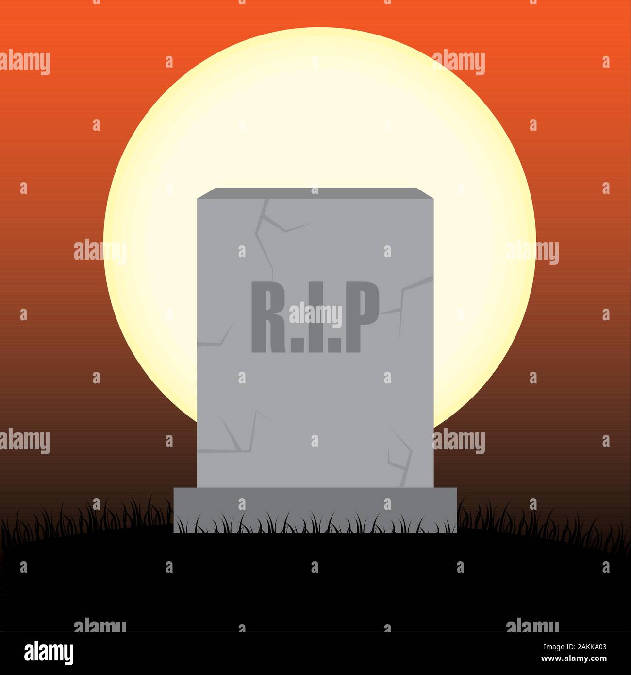 Isolated tombstone. Halloween icon Stock Vector