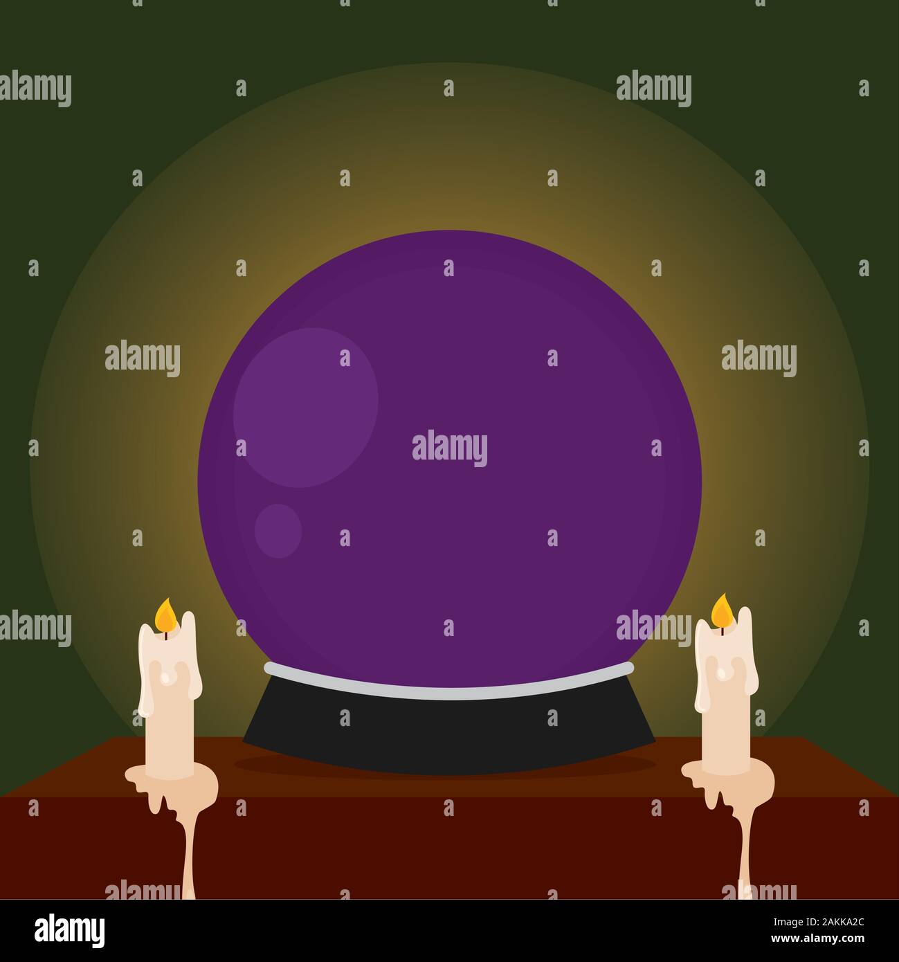 Crystal ball. Witch accessory Stock Vector