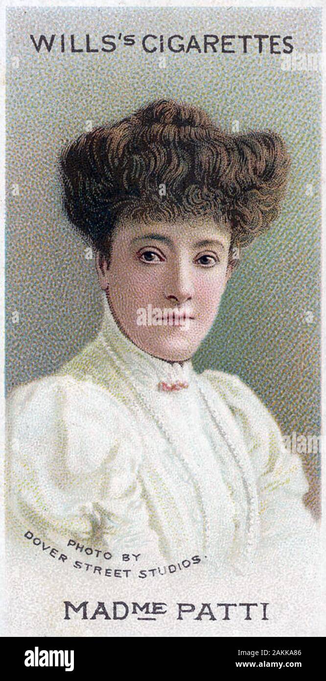 ADELINA PATTI (1843-1919) Italian opera singer on a cigarette card Stock Photo