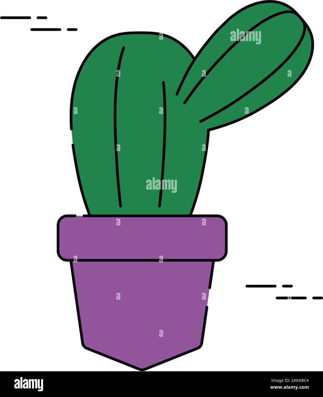 cactus in pot plants flat fill vector illustration Stock Vector Image ...