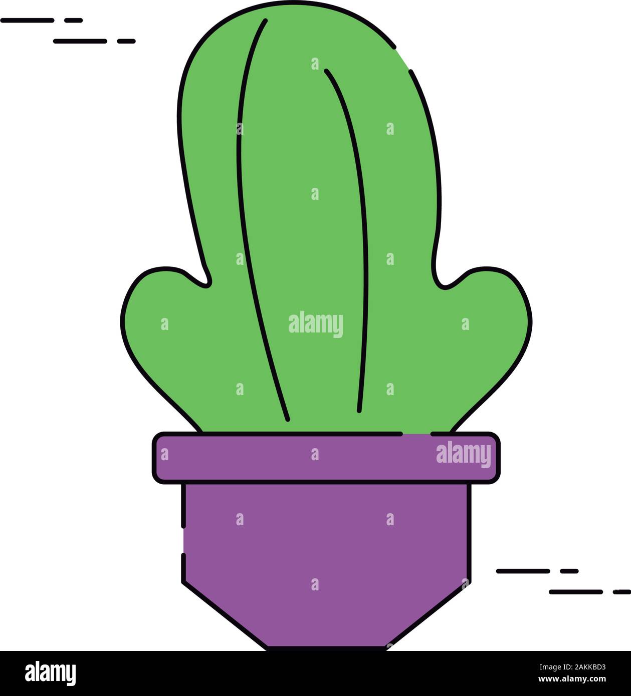 cactus in pot plants flat fill vector illustration Stock Vector Image ...