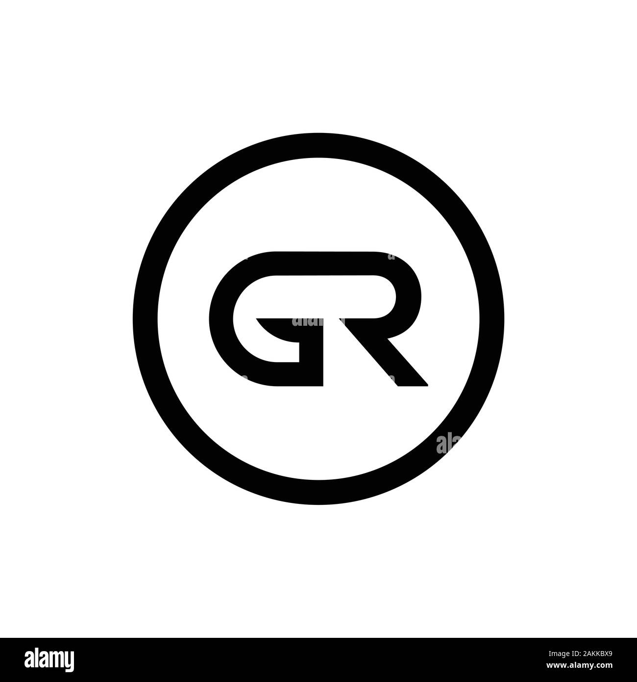 Initial GR Letter Linked Logo. GR letter Type Logo Design vector