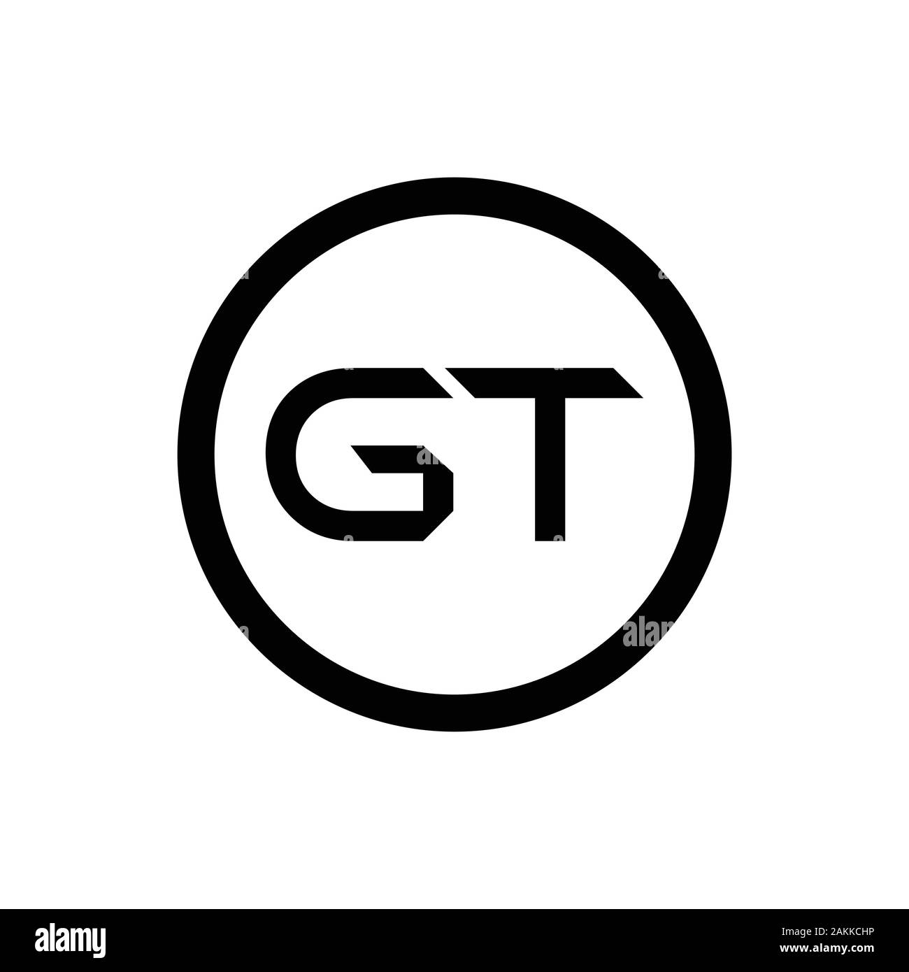 Initial GT Letter Linked Logo. GT letter Type Logo Design vector Template. Abstract Letter GT logo Design Stock Vector