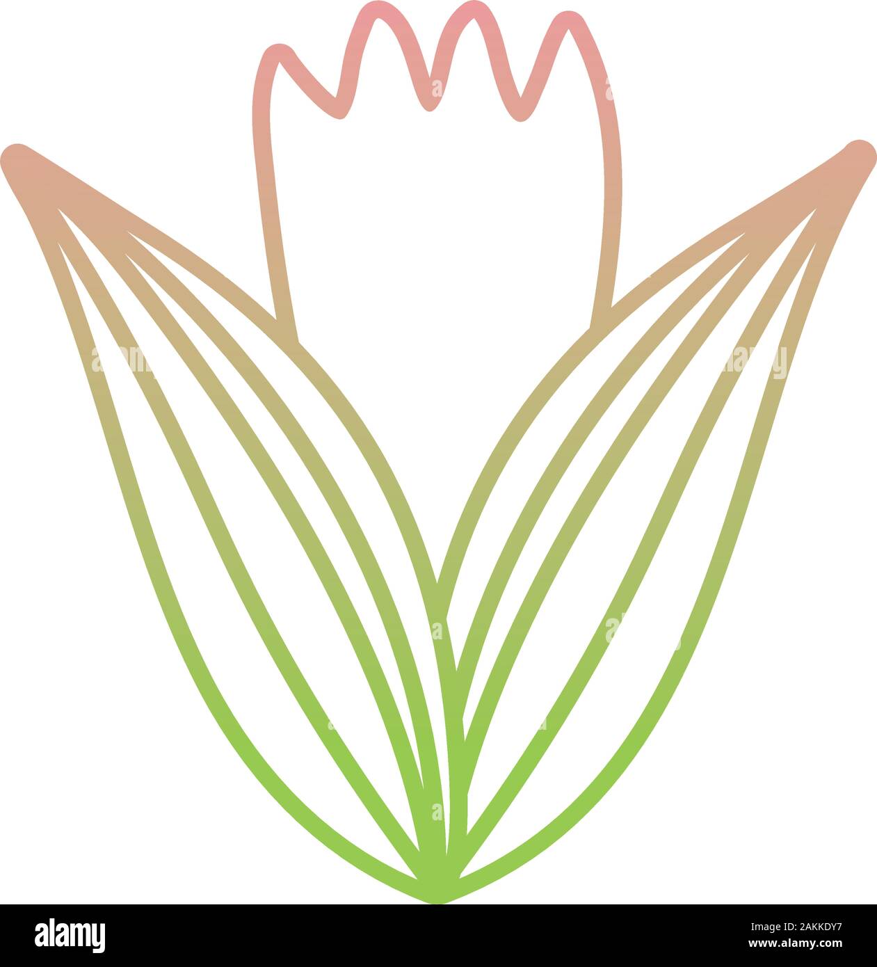 flower foliage leaves plant gradient icon vector illustration Stock ...