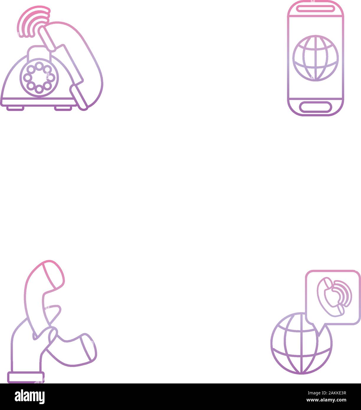old telephone call , phone gradient icon vector illustration Stock Vector