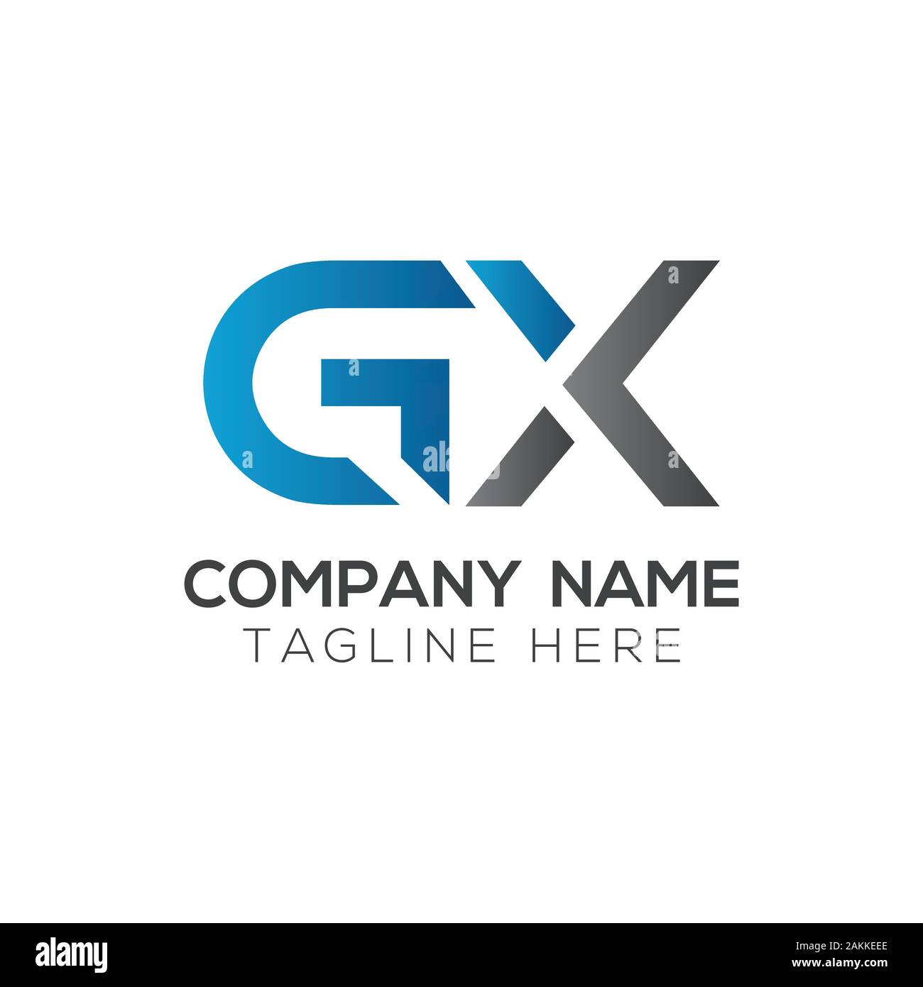 Initial GX Letter Linked Logo. GX letter Type Logo Design vector ...