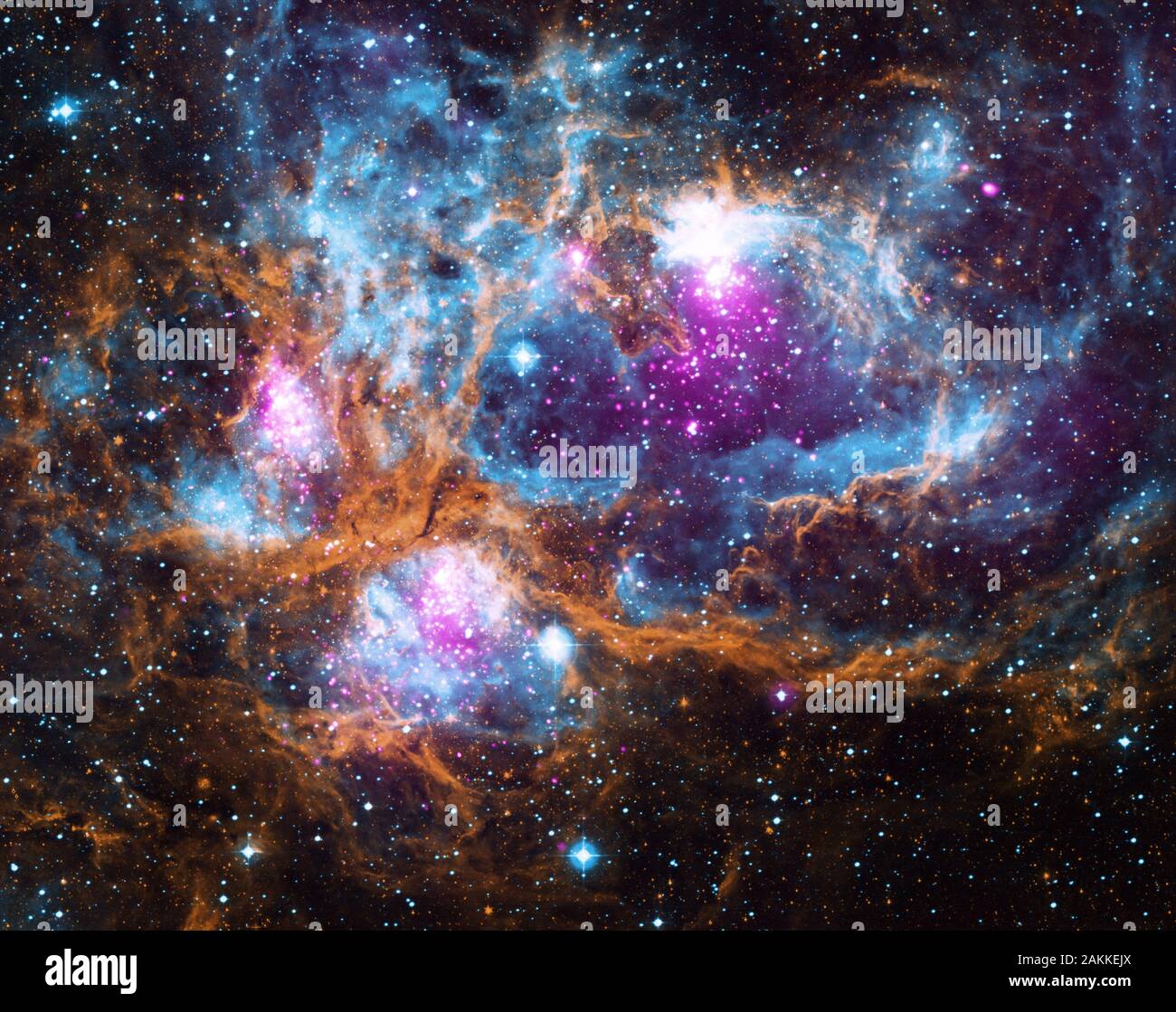 An X-Ray Chandra telescope image of deep space Stock Photo