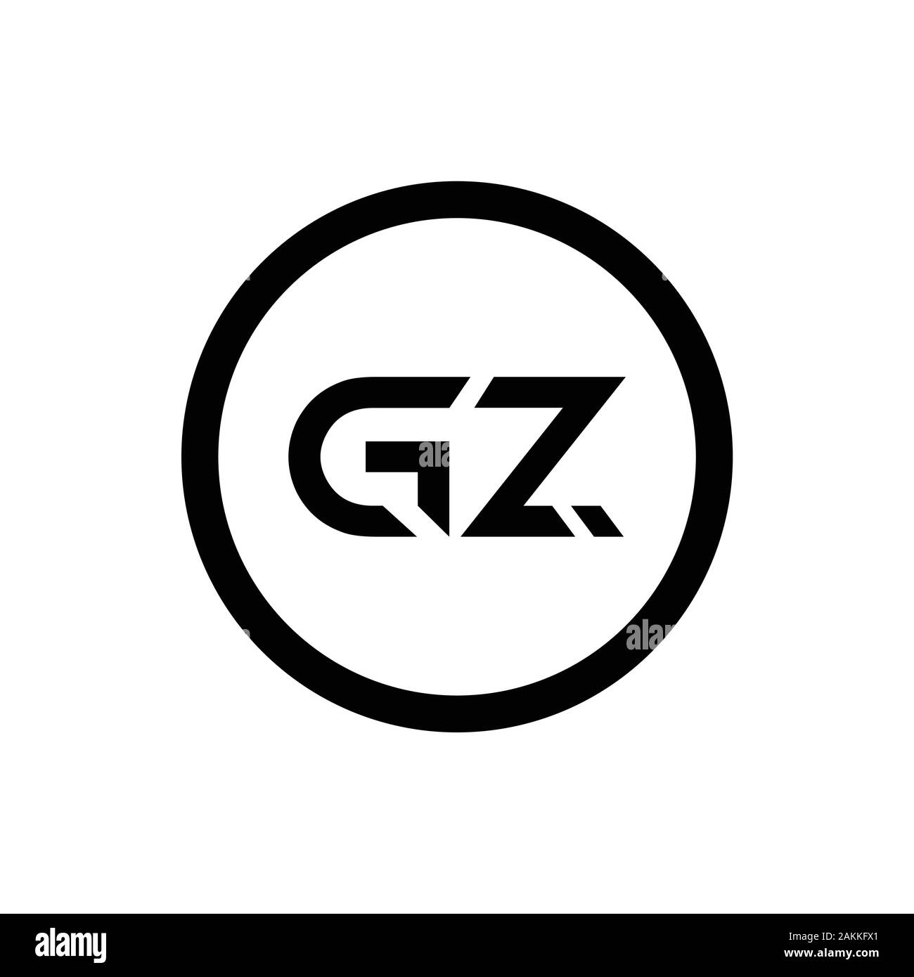 Initial GZ Letter Linked Logo. GZ letter Type Logo Design vector Template. Abstract Letter GZ logo Design Stock Vector
