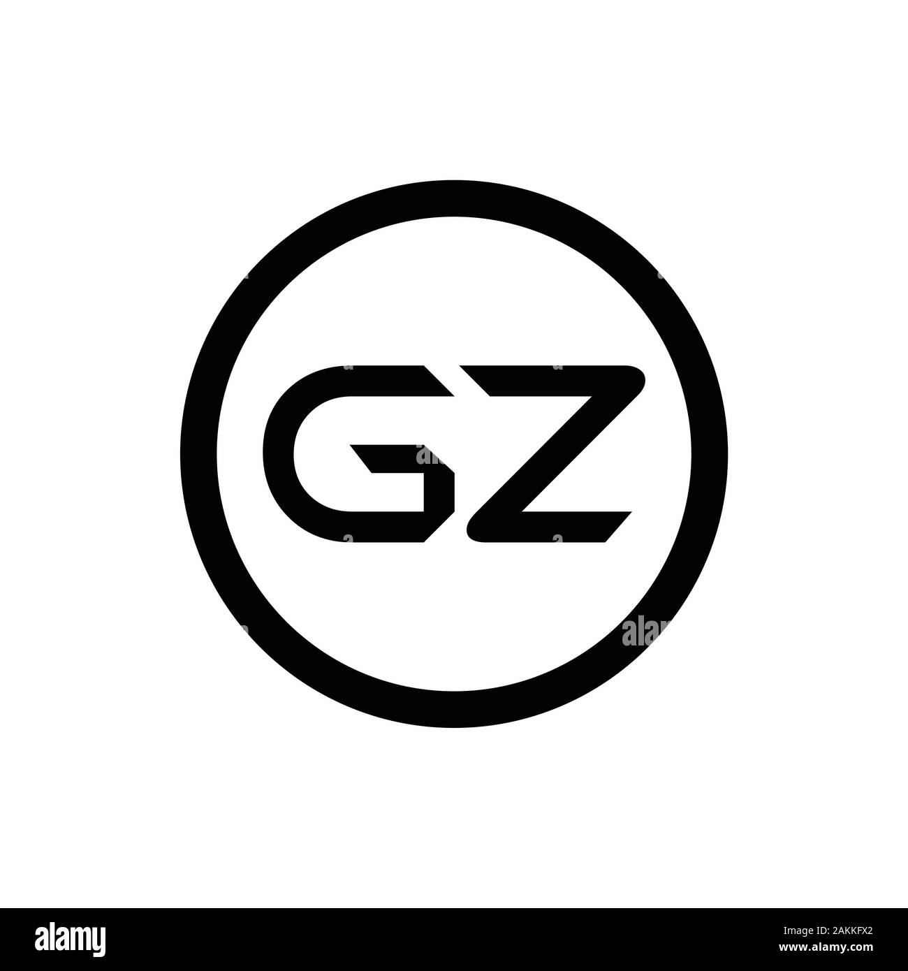 Initial GZ Letter Linked Logo. GZ letter Type Logo Design vector Template. Abstract Letter GZ logo Design Stock Vector