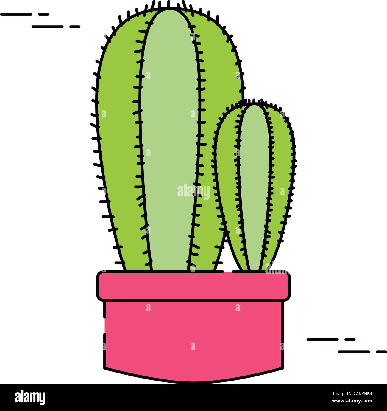 cactus in pot plants flat fill vector illustration Stock Vector Image ...