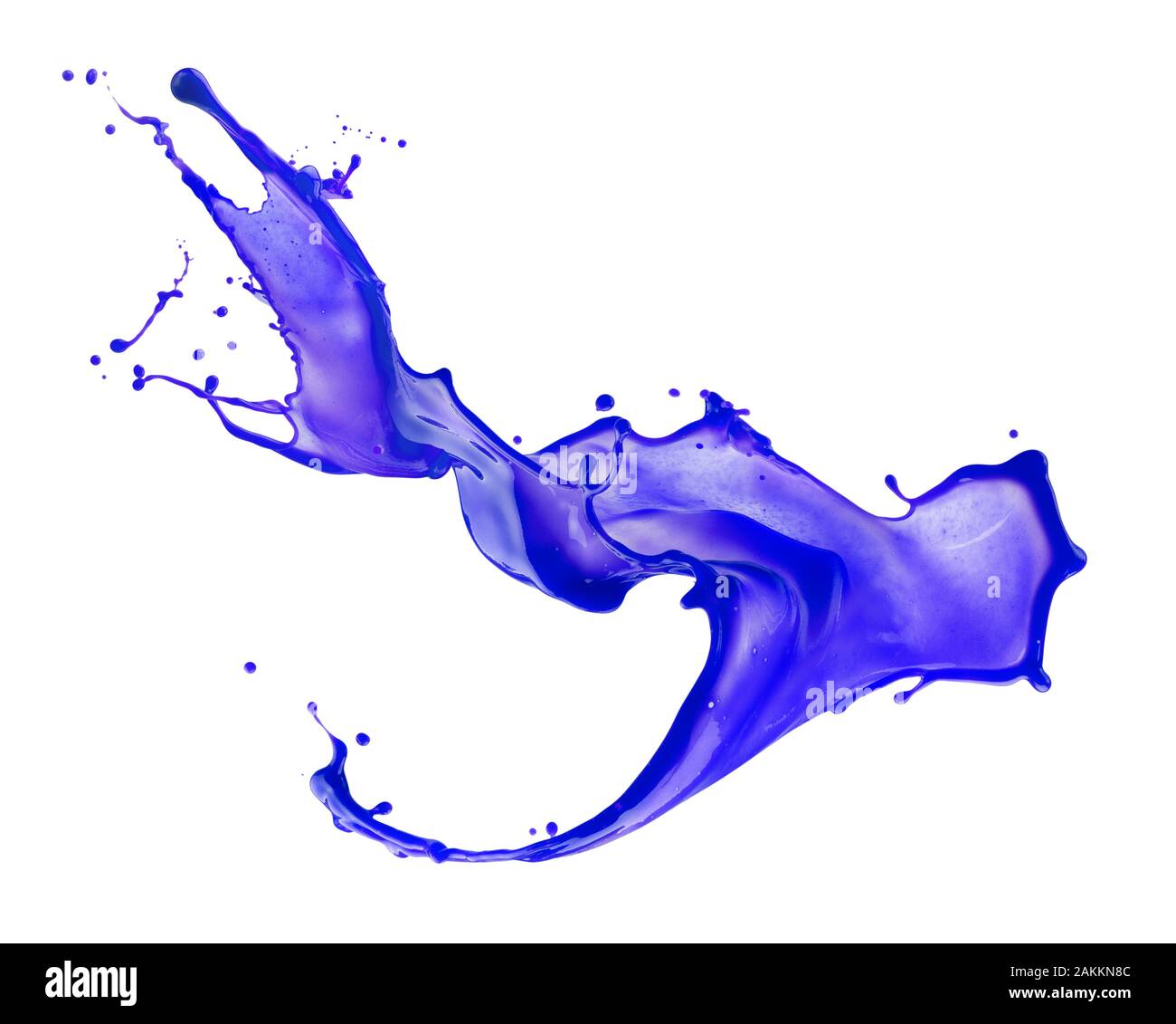 blue paint splash isolated on a white background Stock Photo - Alamy