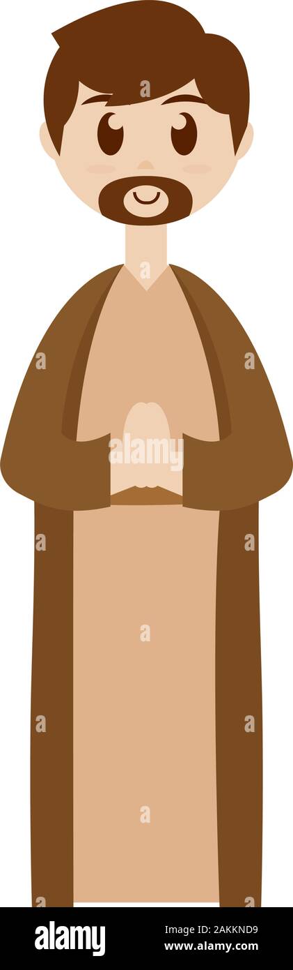 Saint Joseph. Manger character Stock Vector