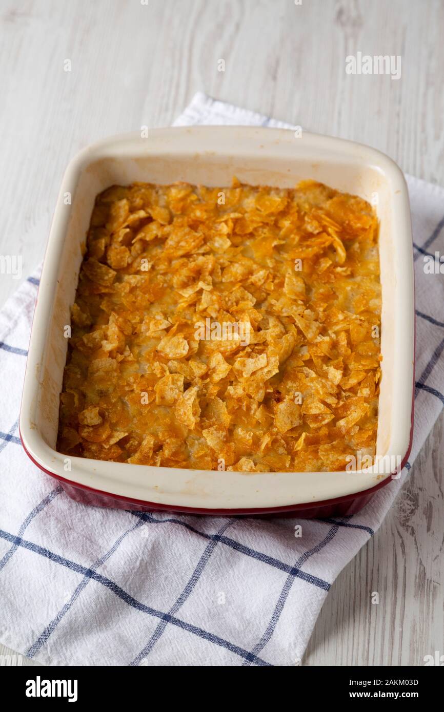 Homemade Funeral Potatoes Casserole in a dish, side view Stock Photo Alamy