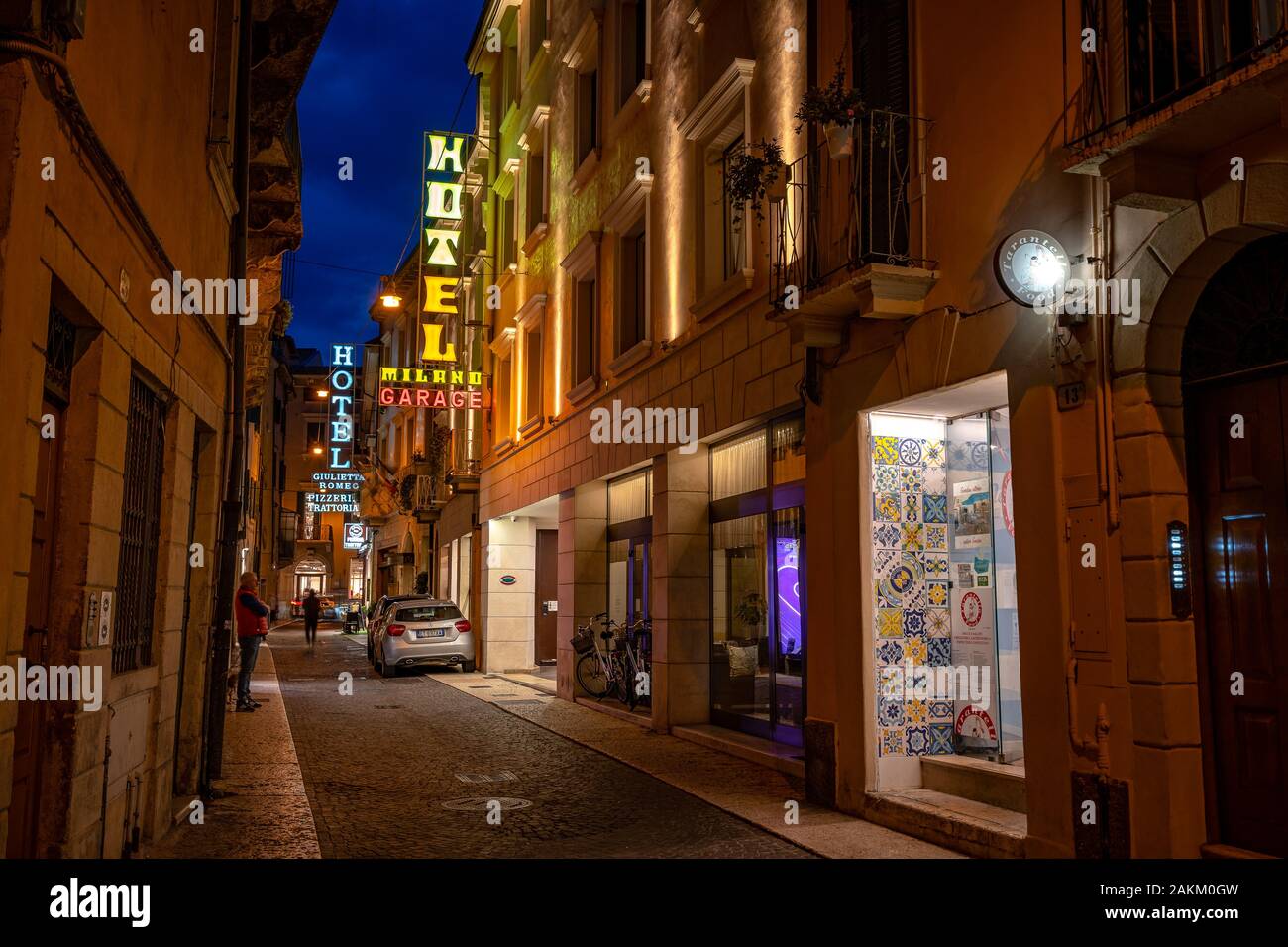 Verona, Italy - Old town streets Stock Photo