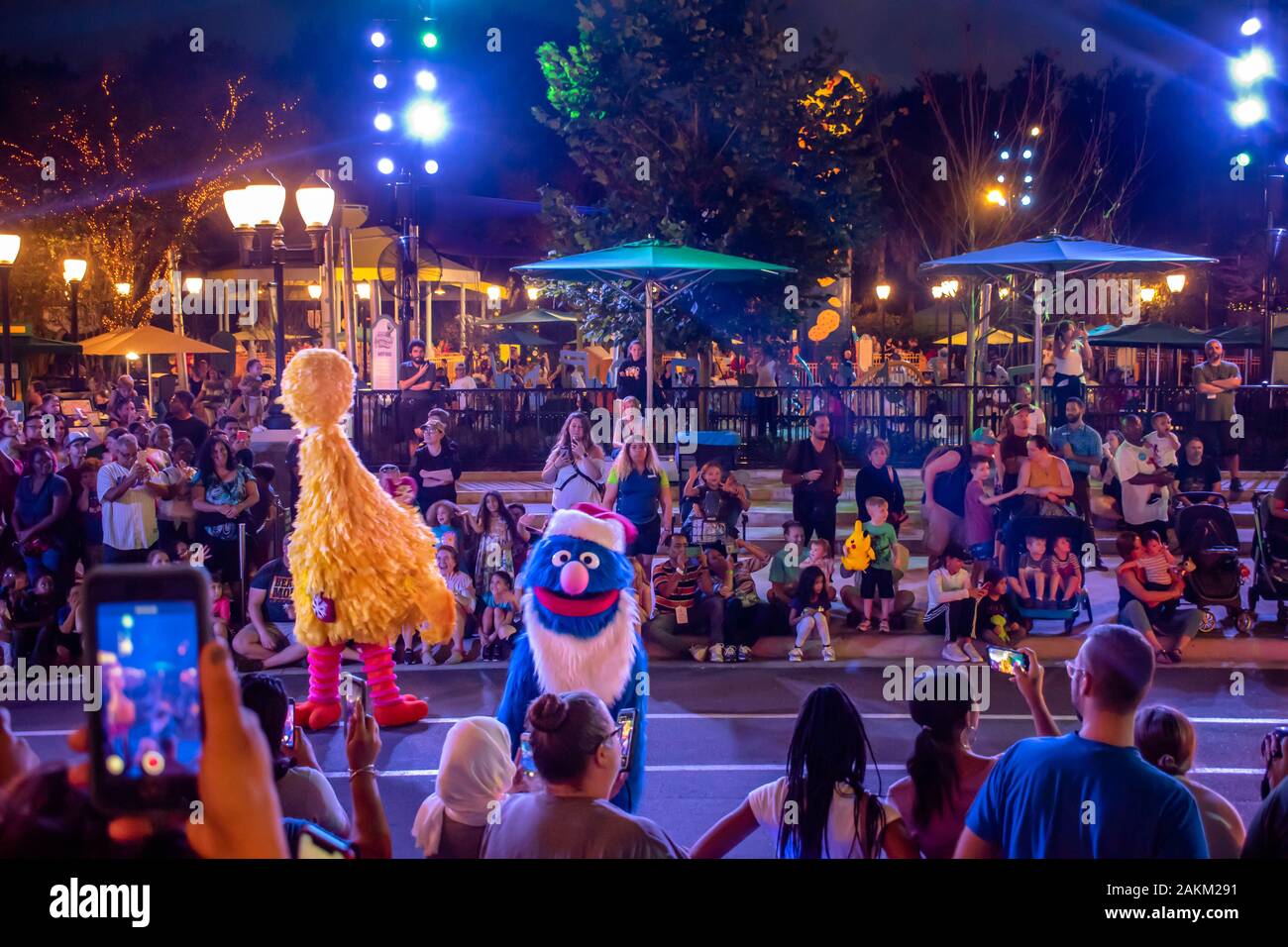 Orlando, Florida. December 30, 2019. Grover and Big Bird in Sesame