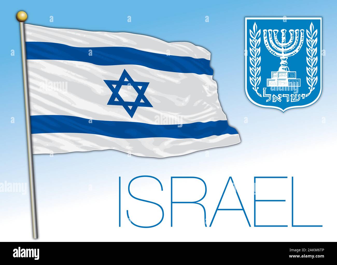 Israel coat of arms and flag, official symbols of the nation Stock Vector  Image & Art - Alamy