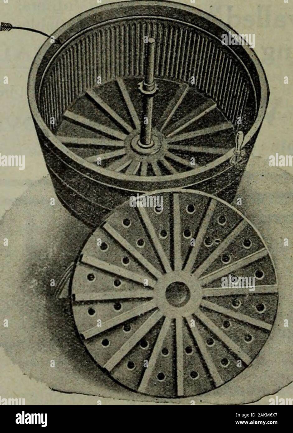 Hardware merchandising October-December 1910 . CopperToot Plafc SCIENTIFICALLY DESIGNEDMECHANICALLY PERFECT Do YOU Want a WINNER? Something NEW to show yourcustomers that they will buyand be pleased with. ECONOMICAL AND CANNOT DAMAGETHE ROBES. For Sale by all Jobbers. Manufactured by Ontario Lantern & Lamp Co., Ltd., Hamilton, Ont. A Study in NEW CENTURY WASHER CONSTRUCTION Inside view of the tub that does not warp. No other machine has or canhave a Rust-proof Steel Ring sprung into a groove insideof tub, preventing warpingand leaking. No other machine has orcan have a rod right upthrough the Stock Photo