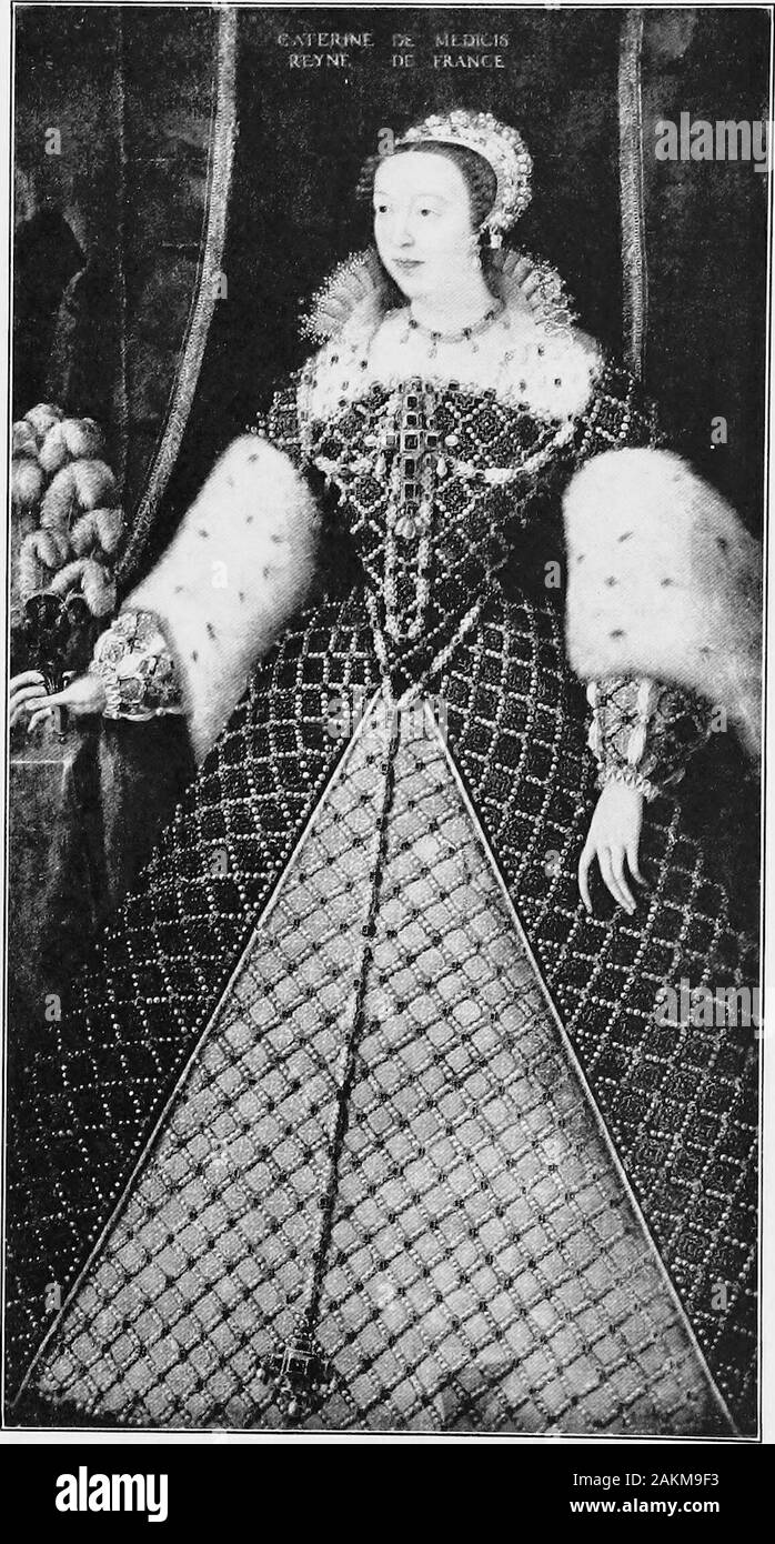 Catherine de Médicis . o receive her garrison, but was building fortifica-tions and equipping vessels of war without the permissionof the King. The Admiral and Conde were accused ofmaking alliance with the Flemings and the Germans for theruin of the Catholics and the establishment of their pre-tended Reformation.- Pntd. Histoire de Nostra Temps. See N. ?Summary of reasons, both sides, La Popeliniere, Bk. XIV, 51.. CATHERINE DE MEDICIS, QUEEX OF FRAXCEFrom a painting in the Ufflzi Gallery, Florence CATHERINE DE MEDICIS  BY PAUL VAN DYKE PBOFESBOH IN HISTOBT AT PRINCETON UNIVEBSITT VOLUME I NE Stock Photo