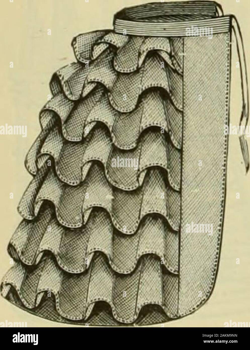 Strawbridge & Clothier's quarterly . No. 49.—Wash Tournure madeof English Cordelte, with fullpleated ruffles buttoned on.Price, |i.2o and upwards.. No. 50.—Pleated TampicoBustle, with seven rows ofpleating with side pieces,length 12 inches. Price,90c. Stock Photo