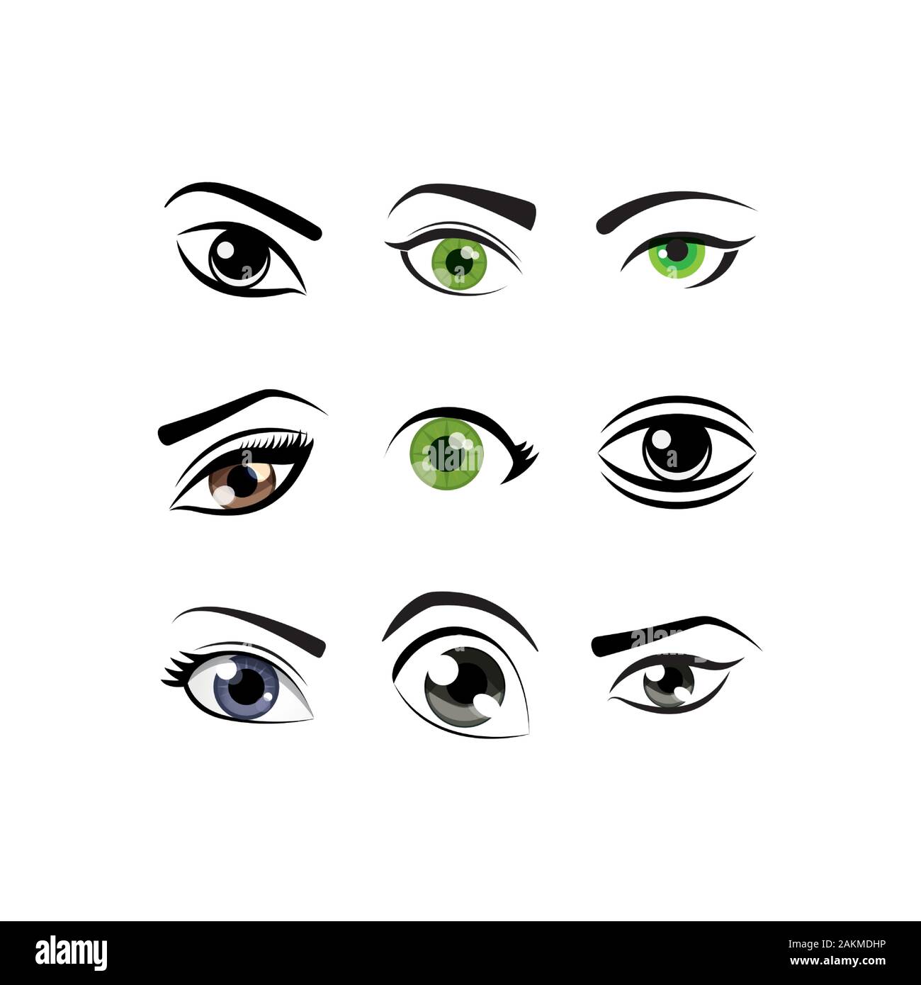 eyes icon set design, View look vision optical human see medicine watch ...