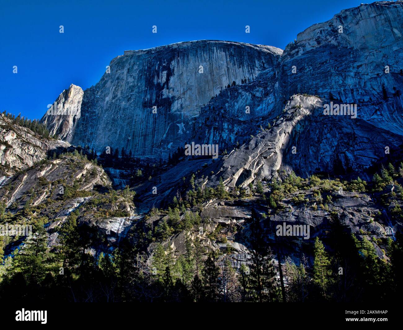 Half Dome from Mirror Pond Yosemite Stock Photo