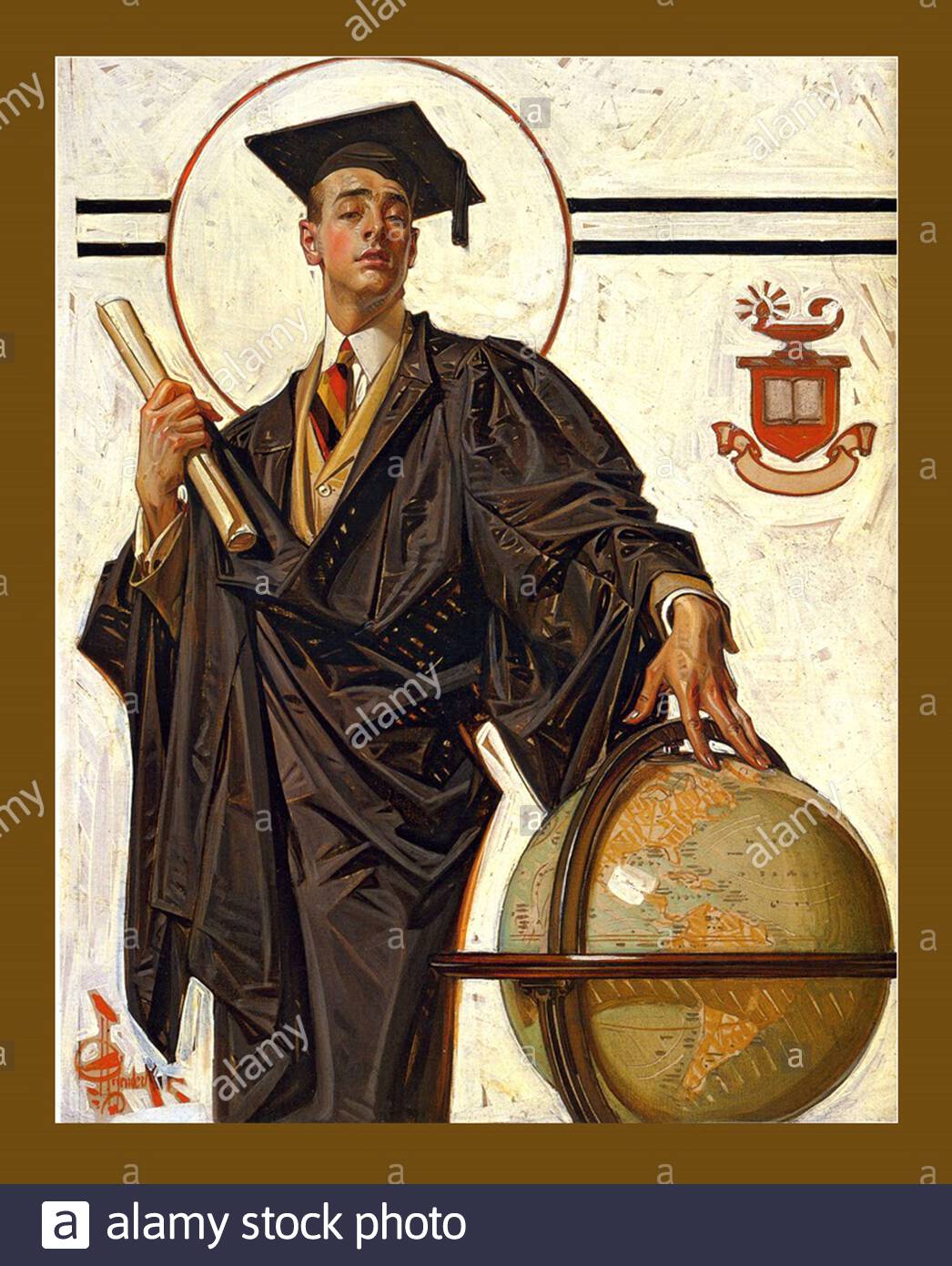 Vintage Magazine Cover The Graduate J C Leyendecker Artwork Stock Photo Alamy
