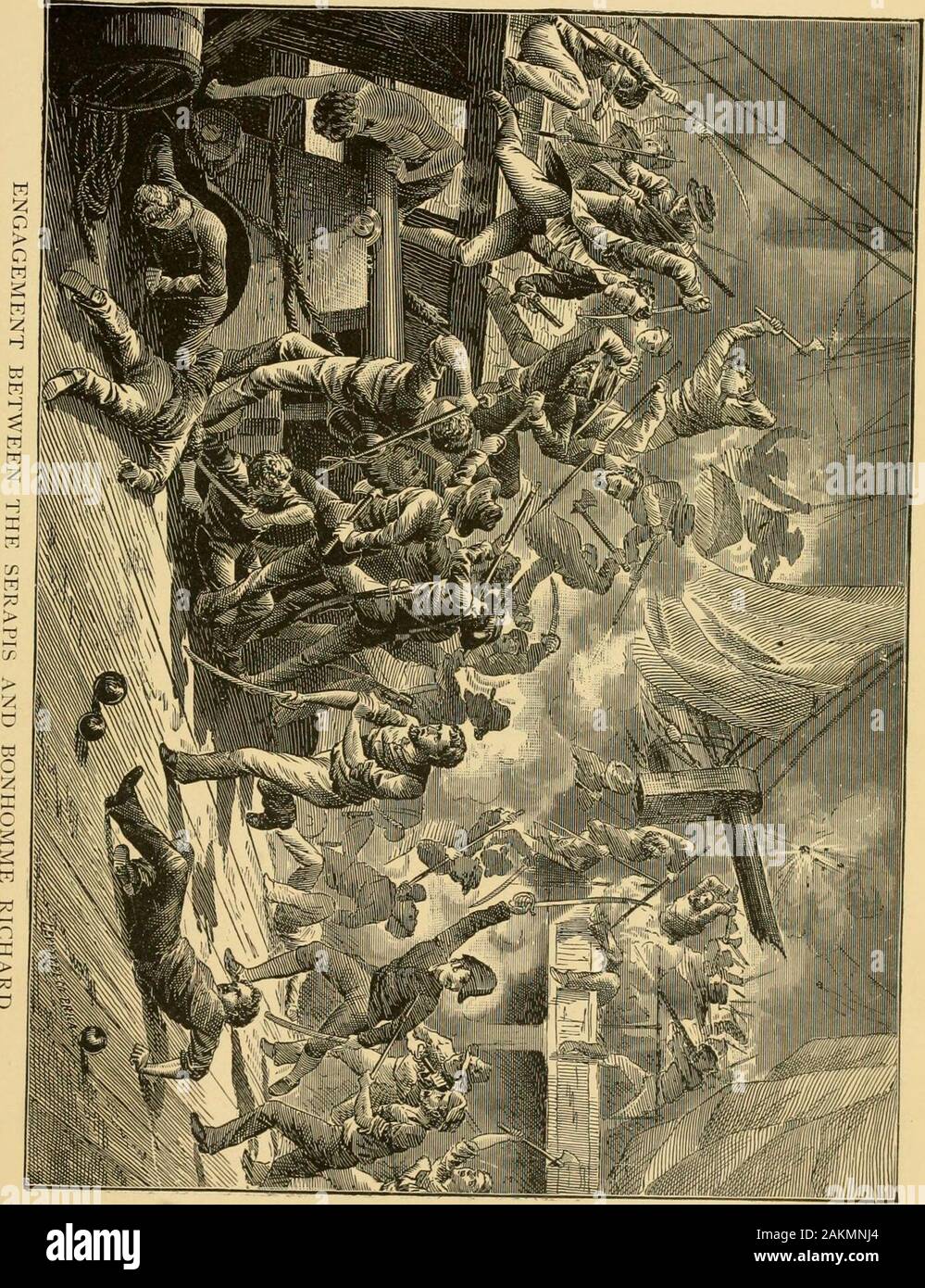 Naval battles of America; great and decisive contests on the sea from colonial times to the present, including our glorious victories at Manila and Santiago; . hips at WhiteHaven, and spiking guns in batteries on shore; and thenattempted to carry off the Earl of Selkirk. In this hefailed, but having carried off some of that noblemansplate, was branded by the English as a pirate. Thisepithet came with a bad grace from a nation then cele-brated for thorough looting of every place which cameinto their hands, in India, and elsewhere. The realoffence was that Jones was an English subject, who hadre Stock Photo