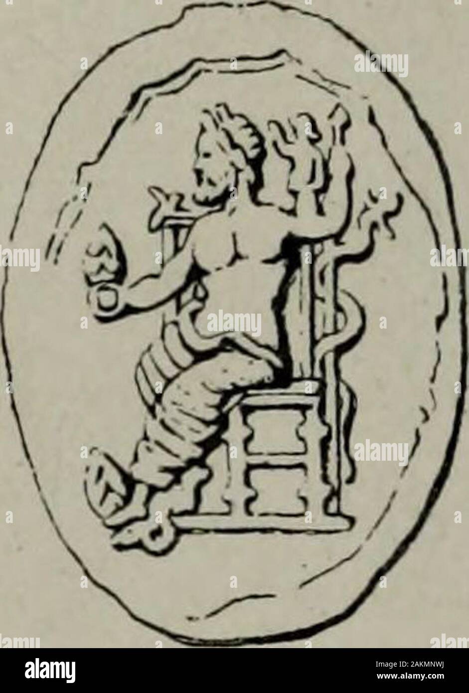 Zeus : a study in ancient religion . Fig. 923- Rhegion {Brit. Mus. Cat. Coins Italy p. 381 f, Garrucci Mon. It. a?it. p. 165pi. 115, I2f., Head Hist, num} p. iii. The shape of the seat varies from throneto high-backed chair), the Magnetes in Thessaly— an adaptation of Thrasymedesstatue (Imhoof-Blumer Choix de m,onn. gr} pi. i, 26, id. Monn. gr. p. 133 no. 2^,Head Hist, num!^ p. 300), Trikke (T. Panofka Asklepios und die Asklepiadenin the Abh. d. berl. Akad. 184^ Phil.-hist. Classe p. 353 pi. i, 13, Brit. Mus. Cat.Coins Thessaly etc. p. 52 pi. 11, 13, Head Hist. 7tum} p. 311 Asklepios seated,fe Stock Photo