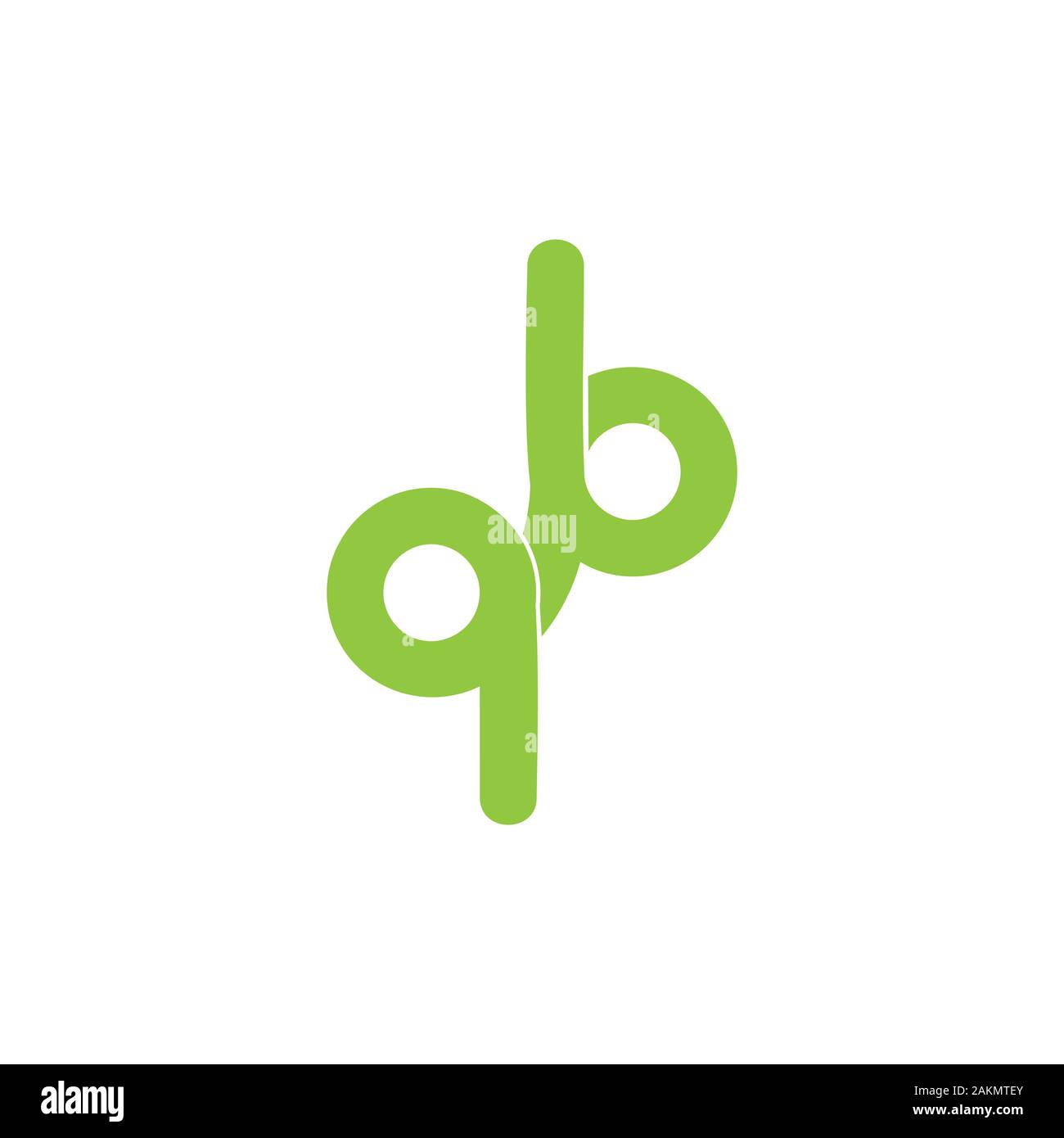 letter qb loop linked curves logo vector Stock Vector