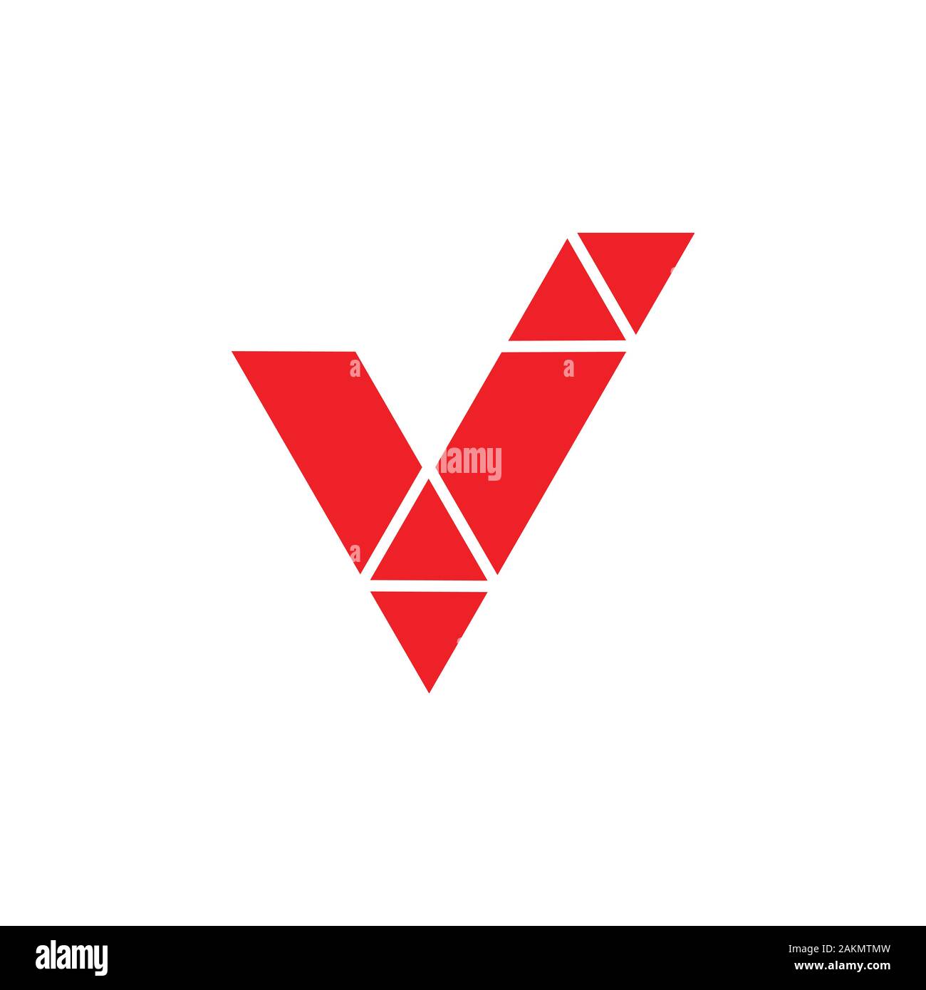 linked letter v triangle colorful mosaic logo vector Stock Vector Image ...