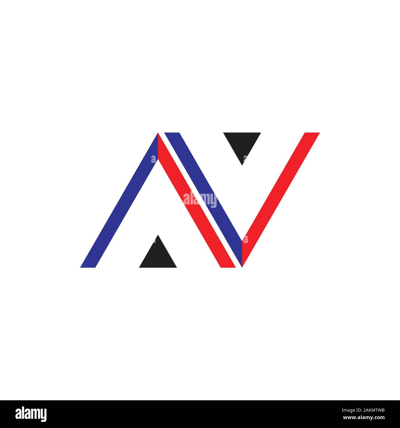 letter av n triangle arrow logo vector Stock Vector