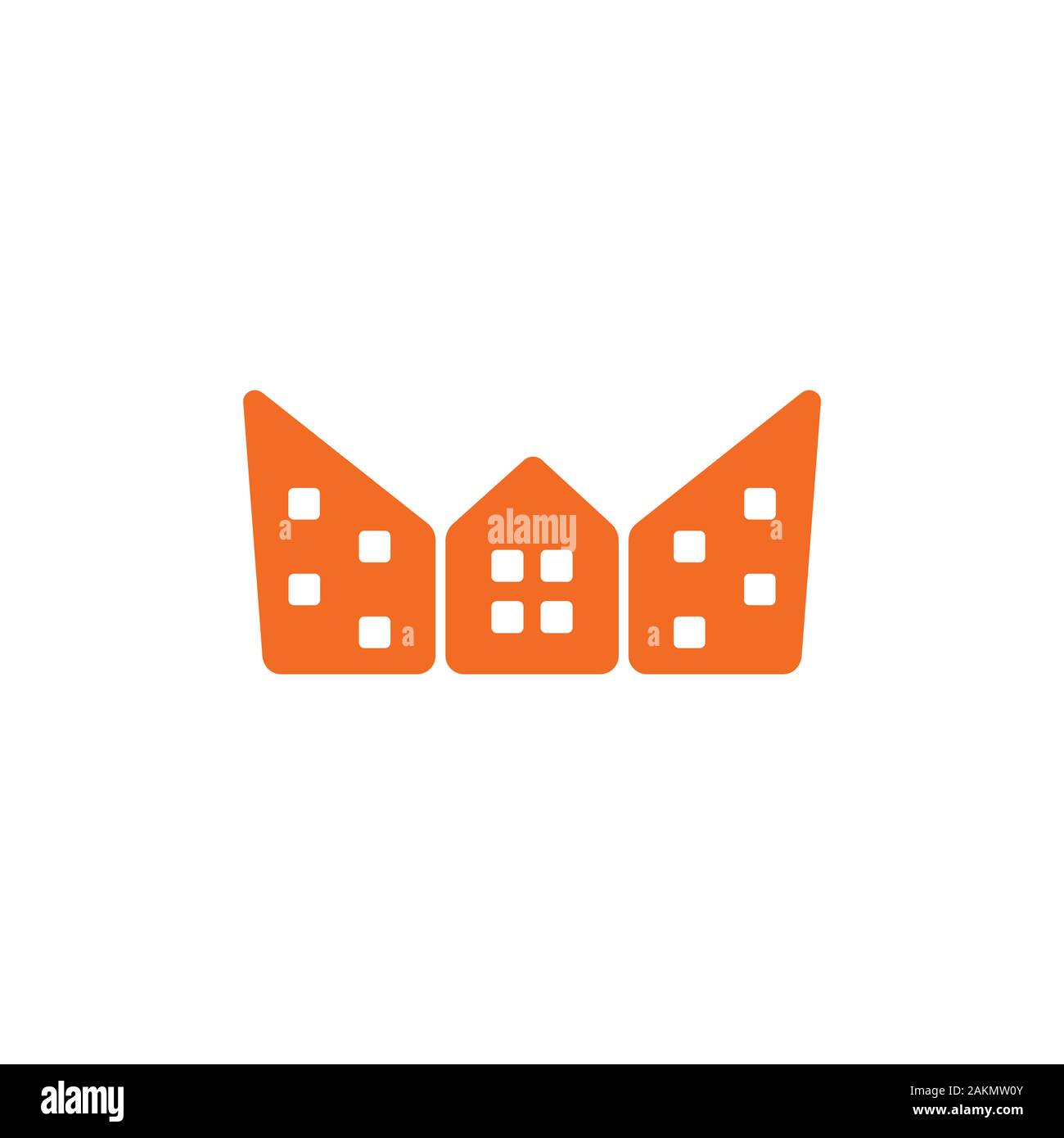 king crown city home shape logo vector Stock Vector