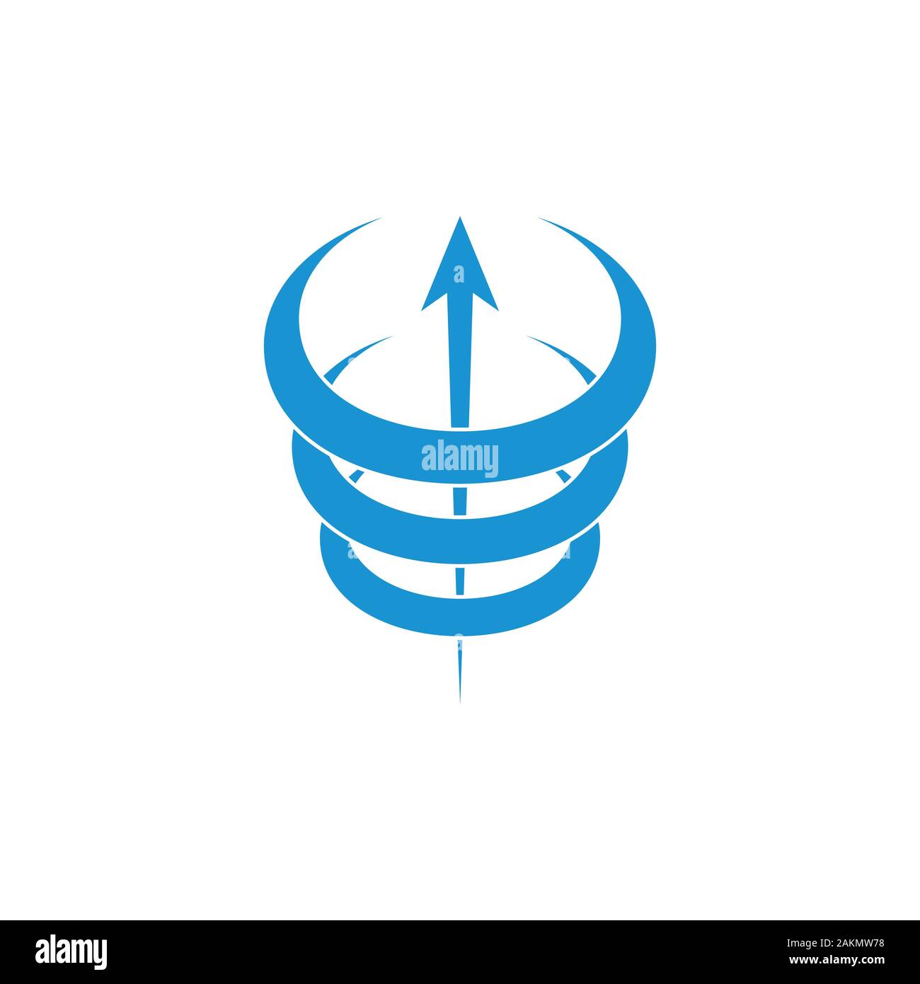 3d arrow up curves motion logo vector Stock Vector