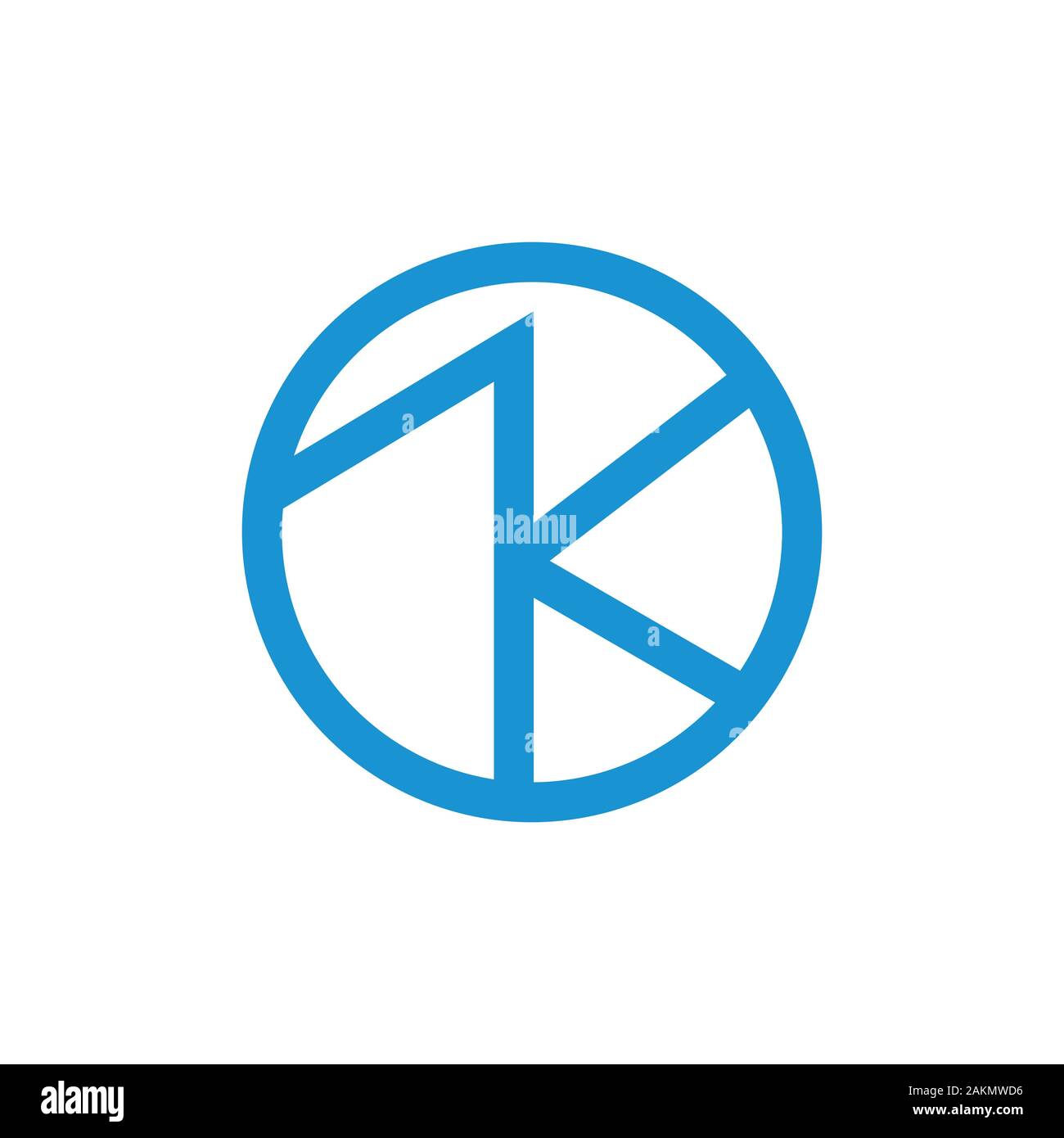 letter ak simple geometric line logo vector Stock Vector