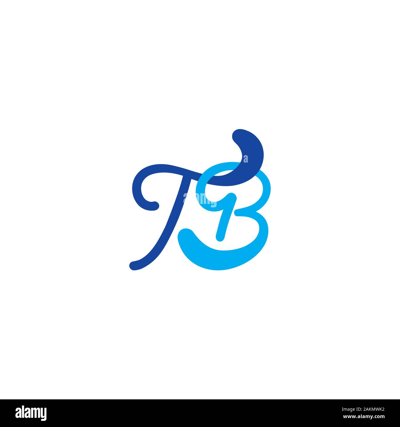 letter tb linked curves design logo vector Stock Vector