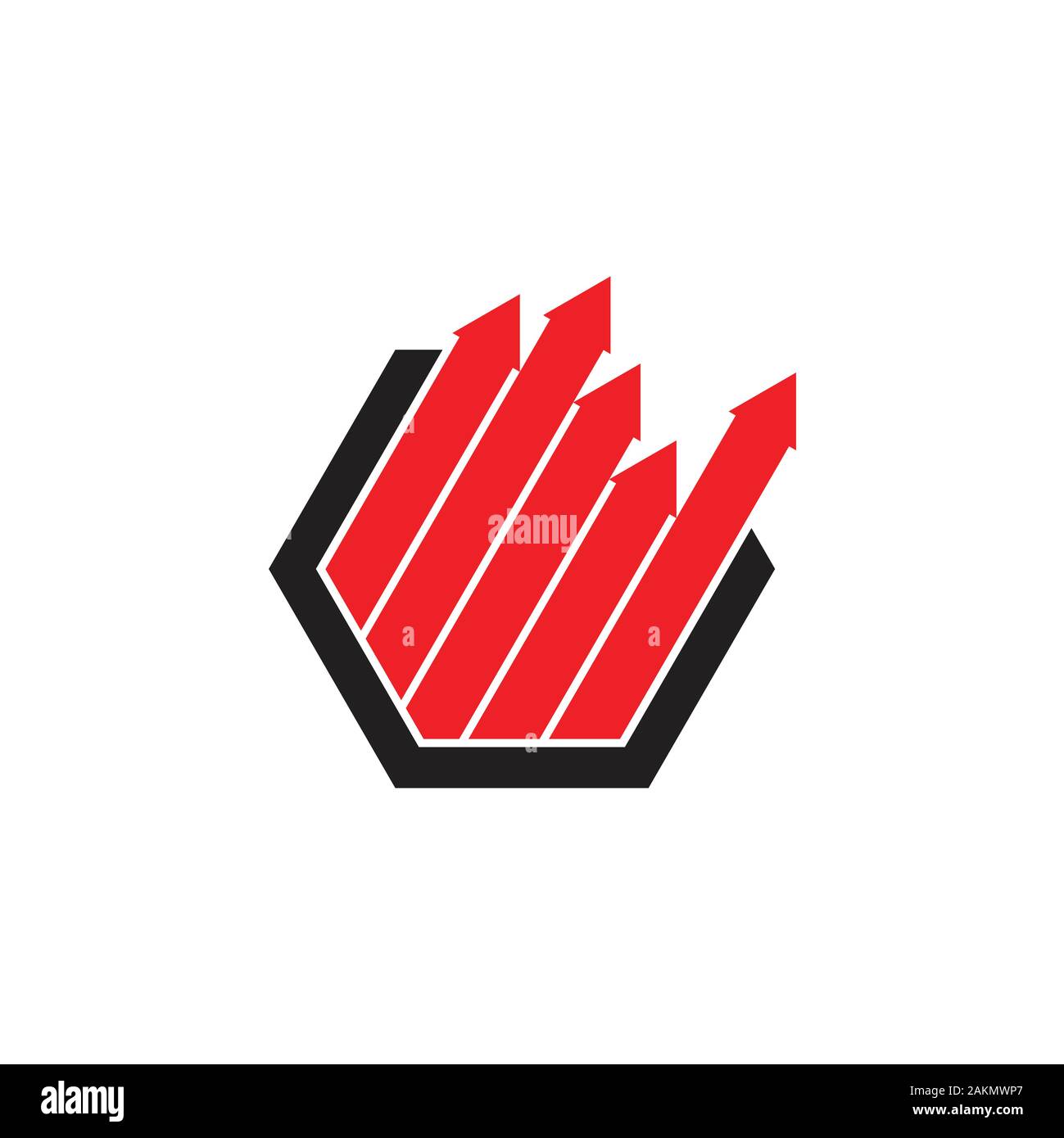 hexagonal geometric arrows up graphic symbol vector Stock Vector Image ...