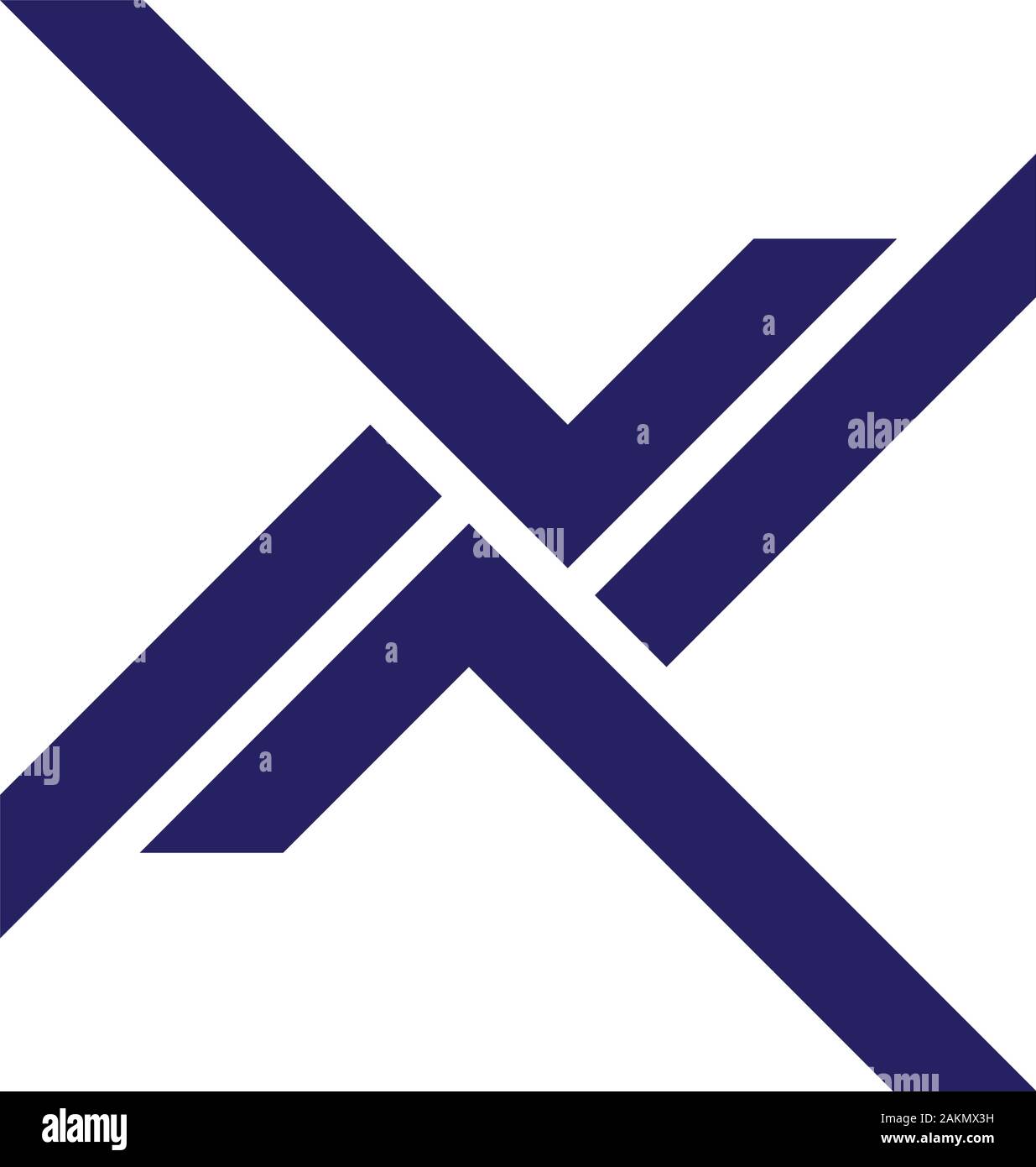 letter nx simple geometric logo vector Stock Vector