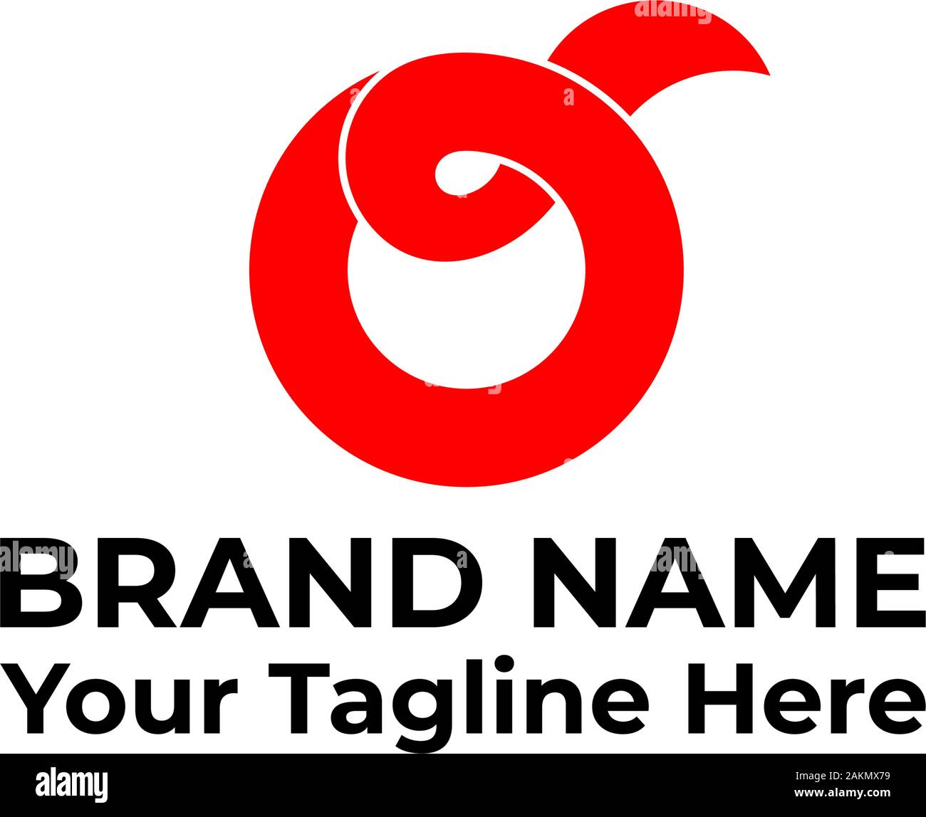 letter o overlapping ribbon simple design logo vector Stock Vector ...