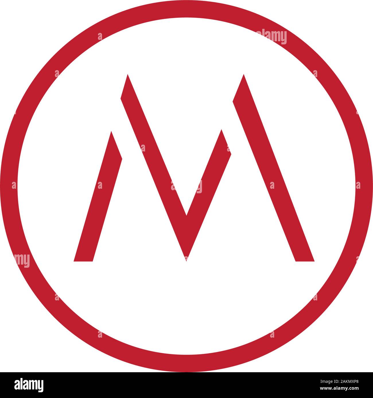 letter mv simple geometric line logo vector Stock Vector