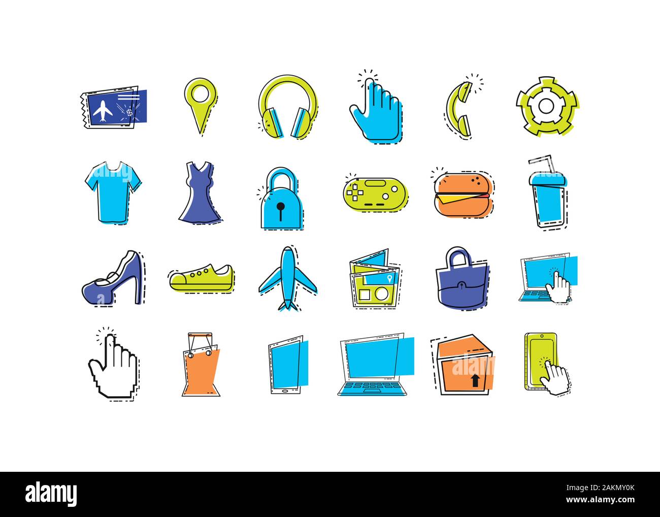 Icon set design, Travel airport trip tourism transport journey holiday ...